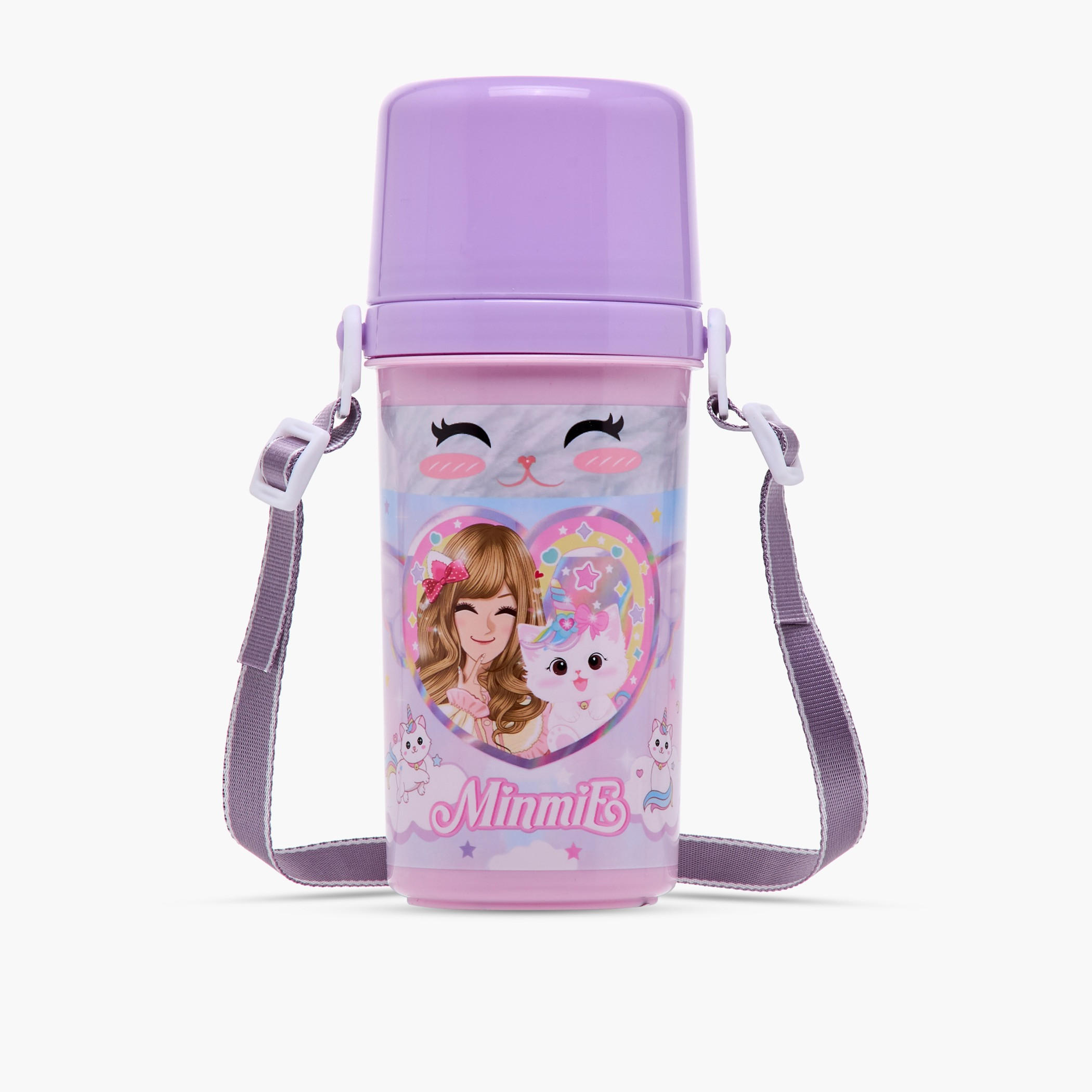 Minmie Caticorn Plastic Water Bottle with BPA-Free – 450 ml-school-waterbottles-image-1