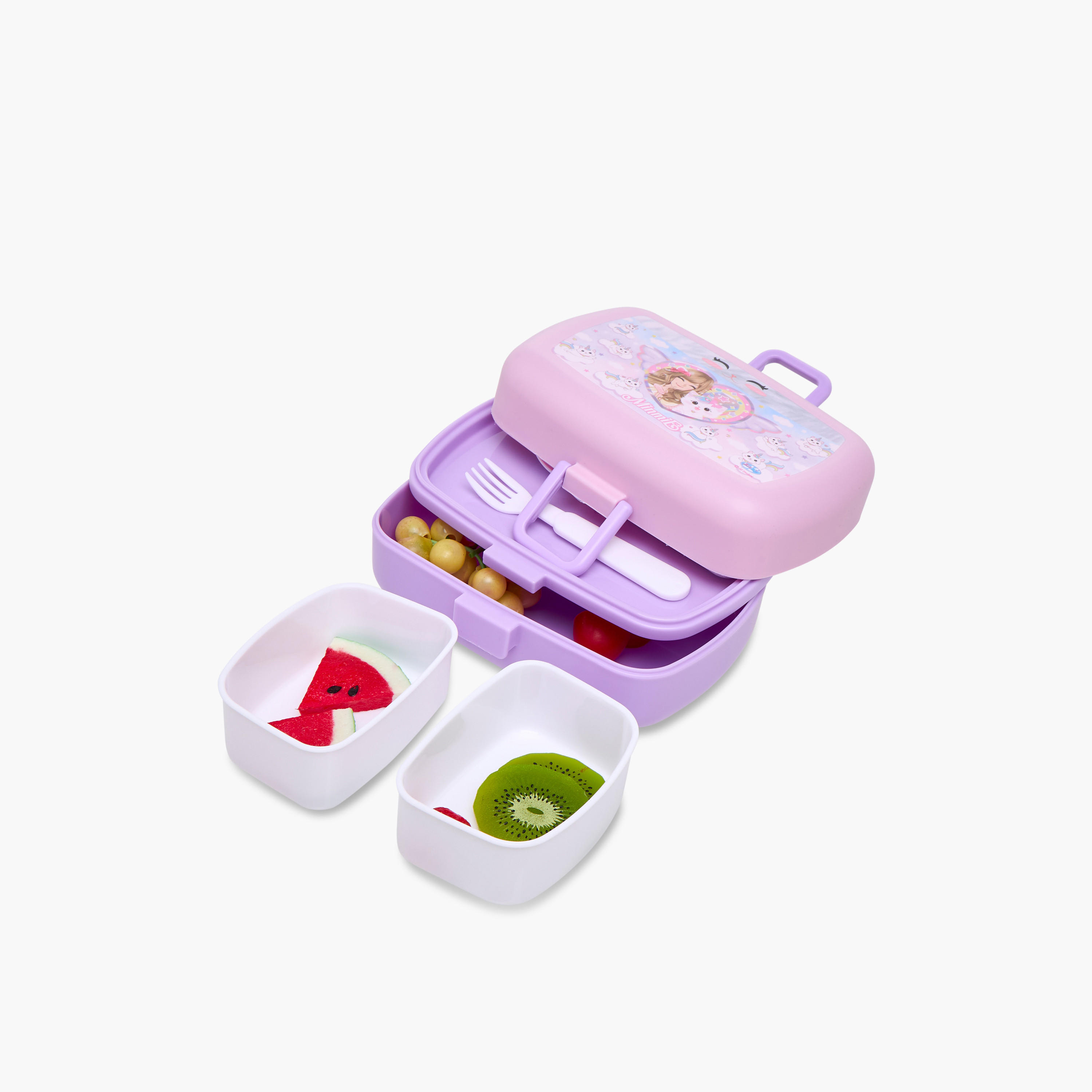 Minmie Caticorn Print Sectioned Lunch Box with Cutlery-school-lunchessentials-lunchboxes-image-6