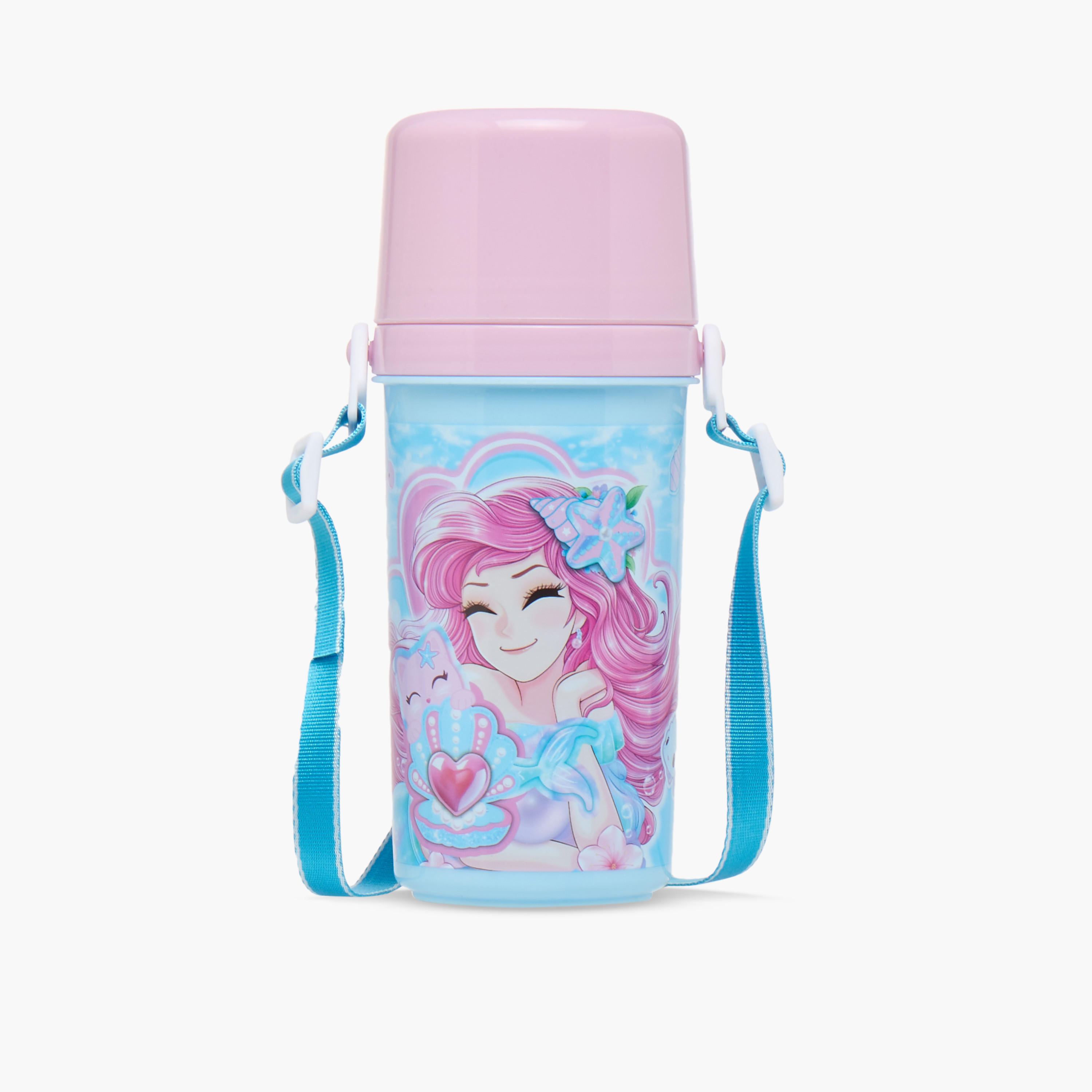 Minmie Mermaid Plastic Water Bottle with BPA-Free – 450 ml-school-waterbottles-image-1