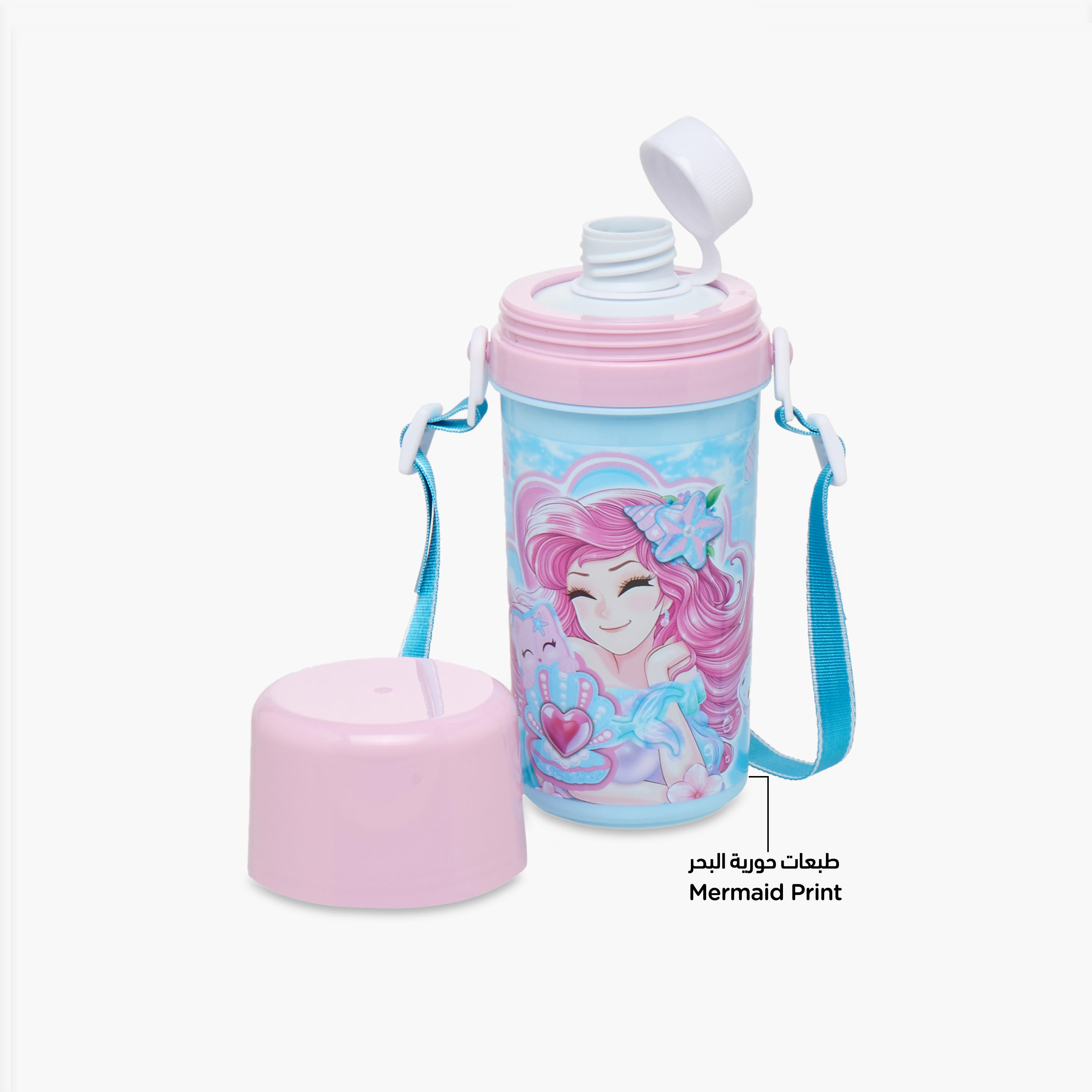 Minmie Mermaid Plastic Water Bottle with BPA-Free – 450 ml-school-waterbottles-image-6
