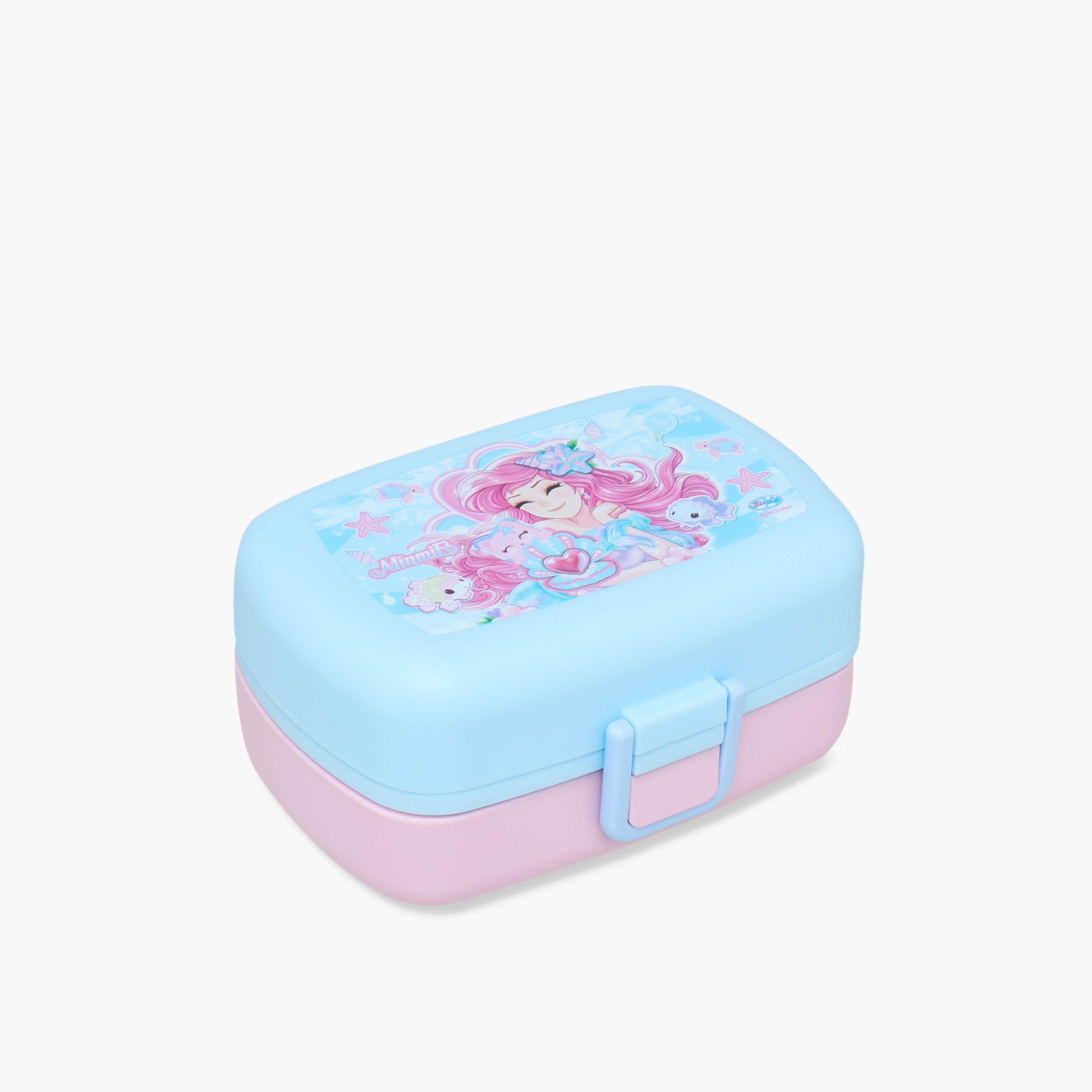 Minmie Mermaid Print Lunch Box with Spoon and Fork - 1.15 L-school-lunchessentials-lunchboxes-image-1