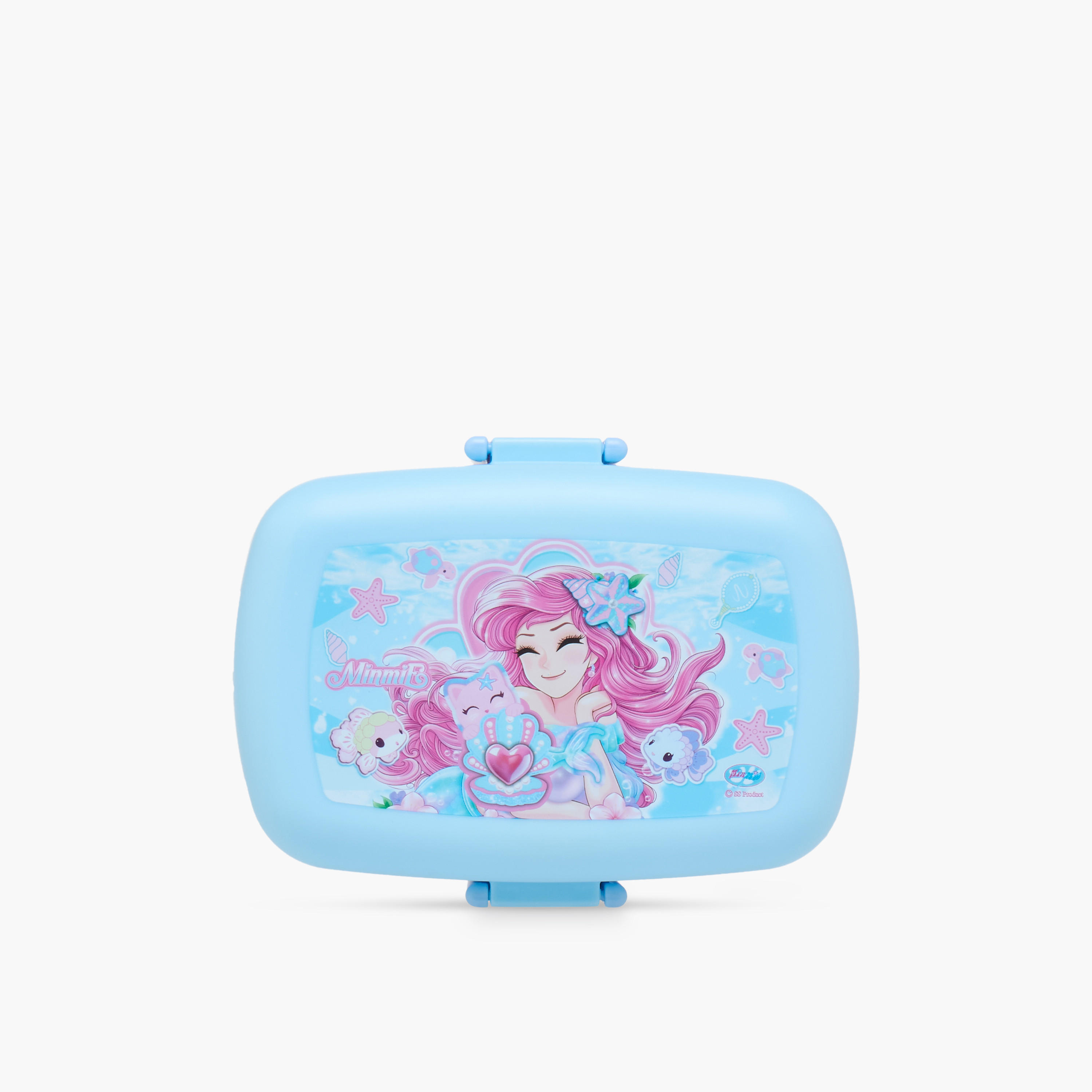 Minmie Mermaid Print Lunch Box with Spoon and Fork - 1.15 L-school-lunchessentials-lunchboxes-image-4