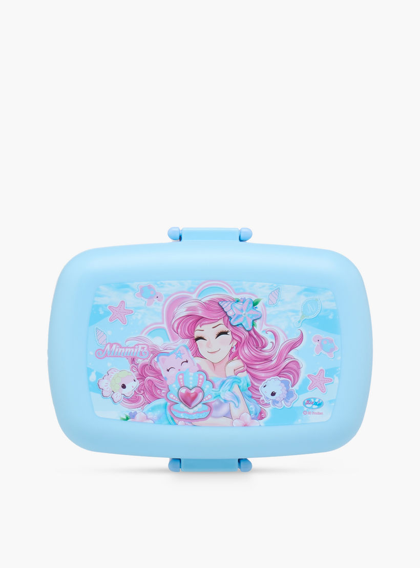 Minmie Mermaid Print Lunch Box with Spoon and Fork - 1.15 L-school-lunchessentials-lunchboxes-image-4