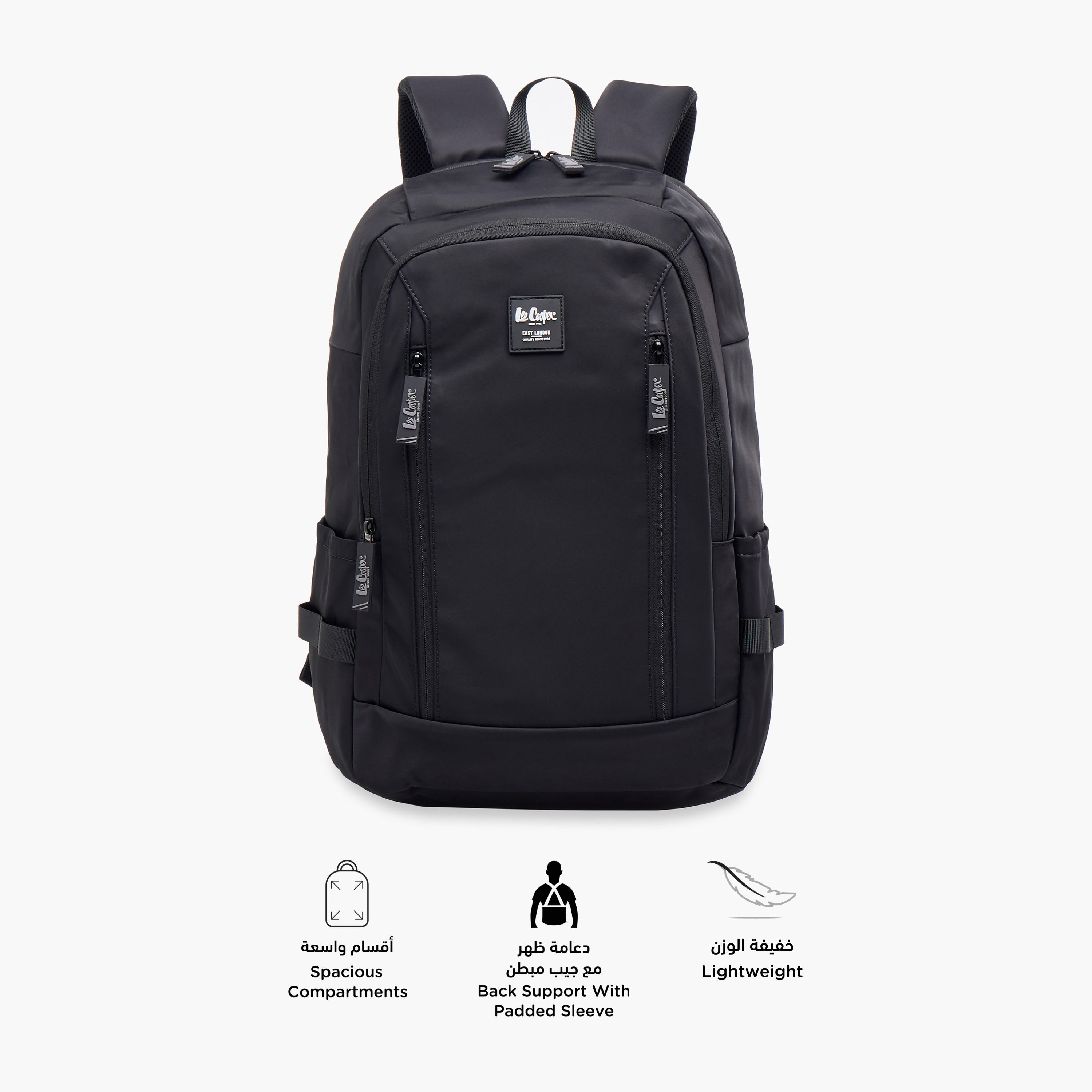 Lee Cooper Solid Backpack with Adjustable Straps and Zip Closure - 19x35x50 cm-school-bagsandbackpacks-backpacks-image-6