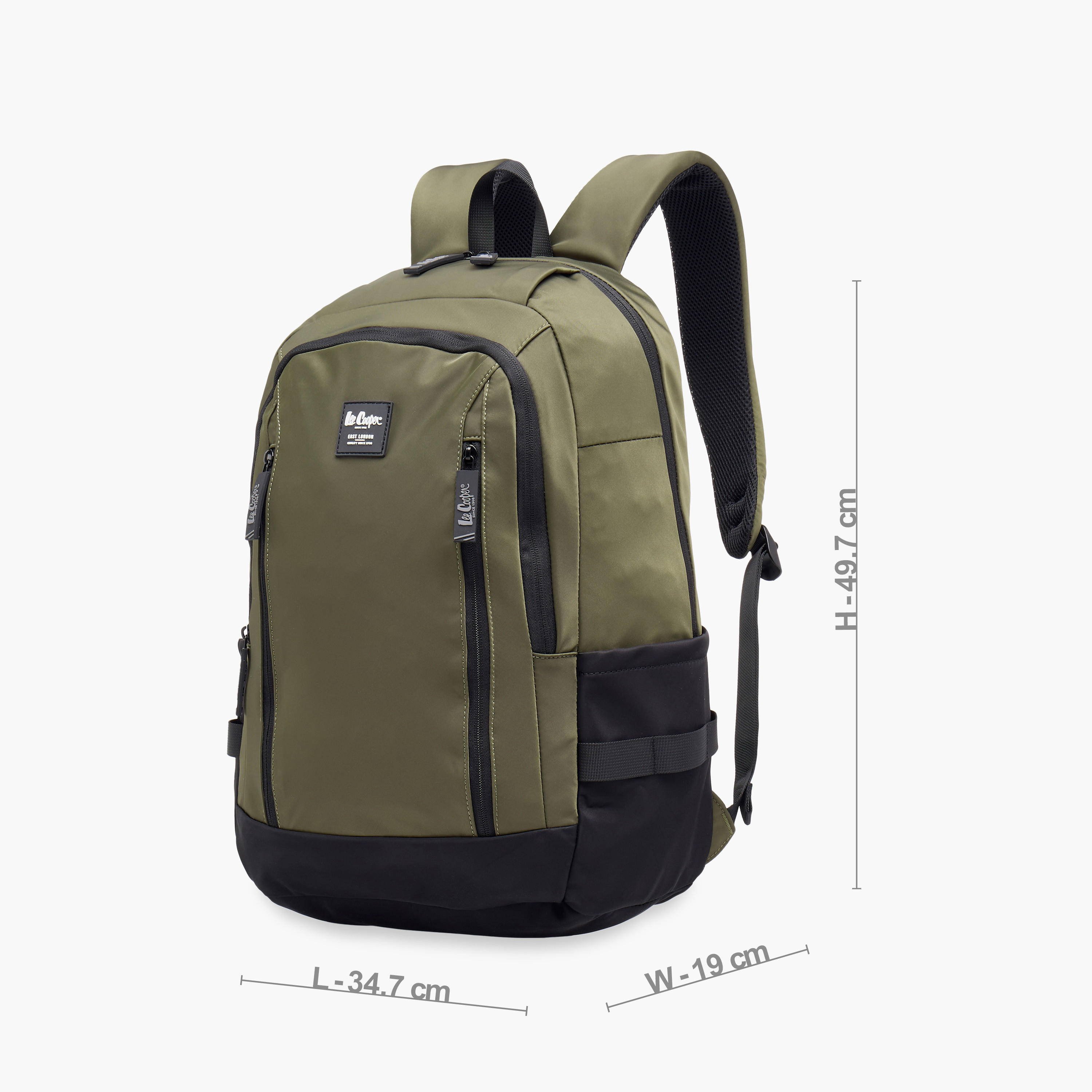 Lee Cooper Solid Backpack with Adjustable Straps and Zip Closure - 19x35x50 cm-school-bagsandbackpacks-backpacks-image-2