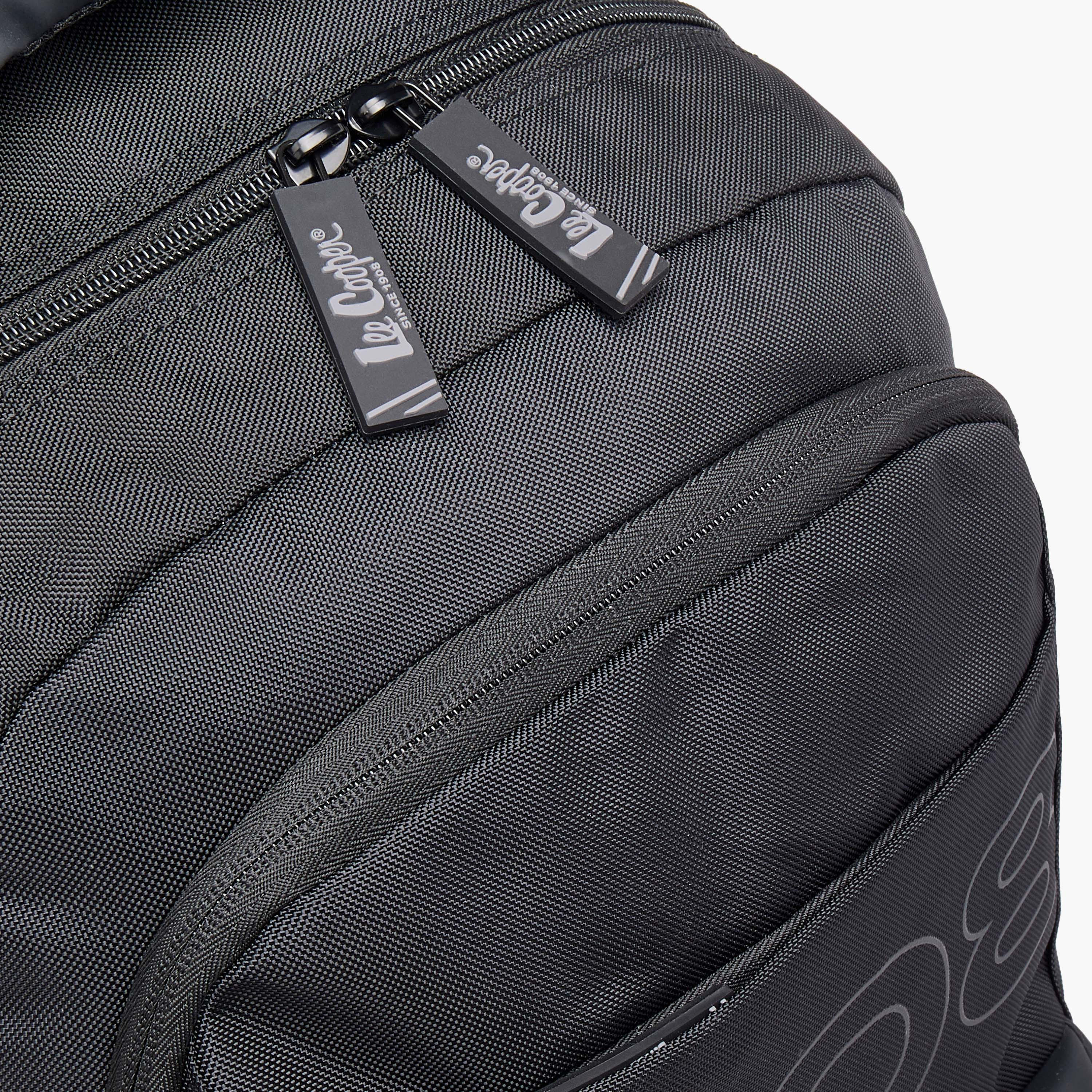 Lee Cooper Logo Print Backpack with Adjustable Straps and Zip Closure - 18x33x47 cm-school-bagsandbackpacks-backpacks-image-8
