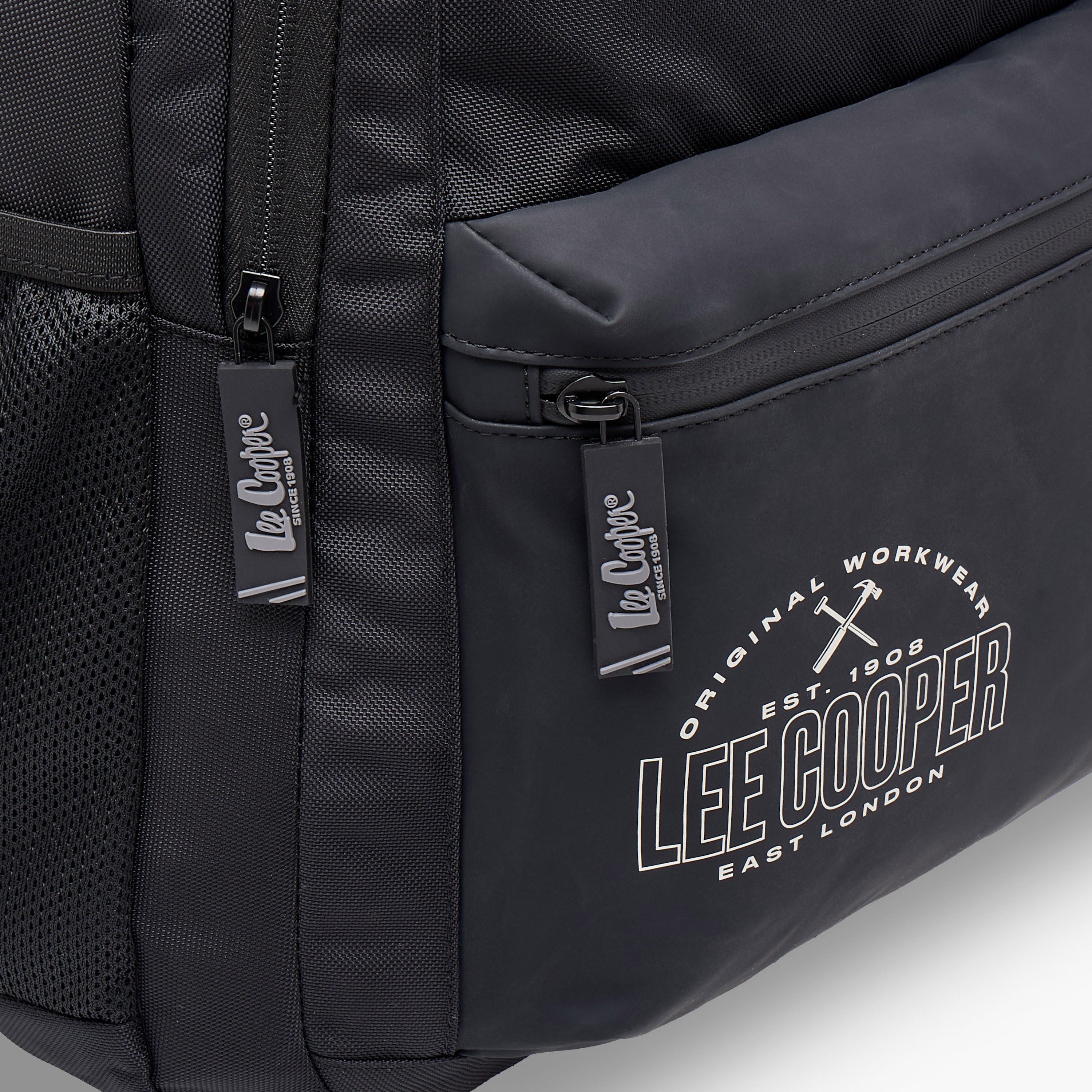 Lee Cooper Logo Print Backpack with Adjustable Straps and Zip Closure - 18x33x47 cm-school-bagsandbackpacks-backpacks-image-9