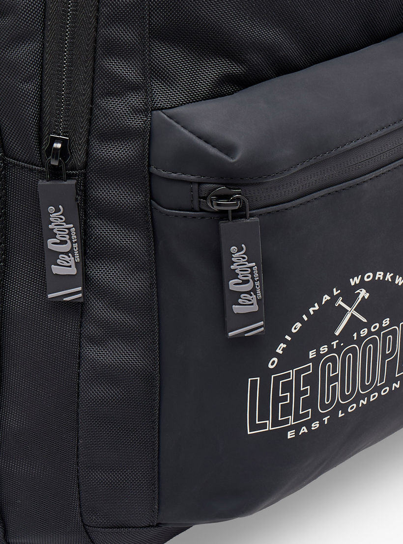 Lee Cooper Logo Print Backpack with Adjustable Straps and Zip Closure - 18x33x47 cm-school-bagsandbackpacks-backpacks-image-9