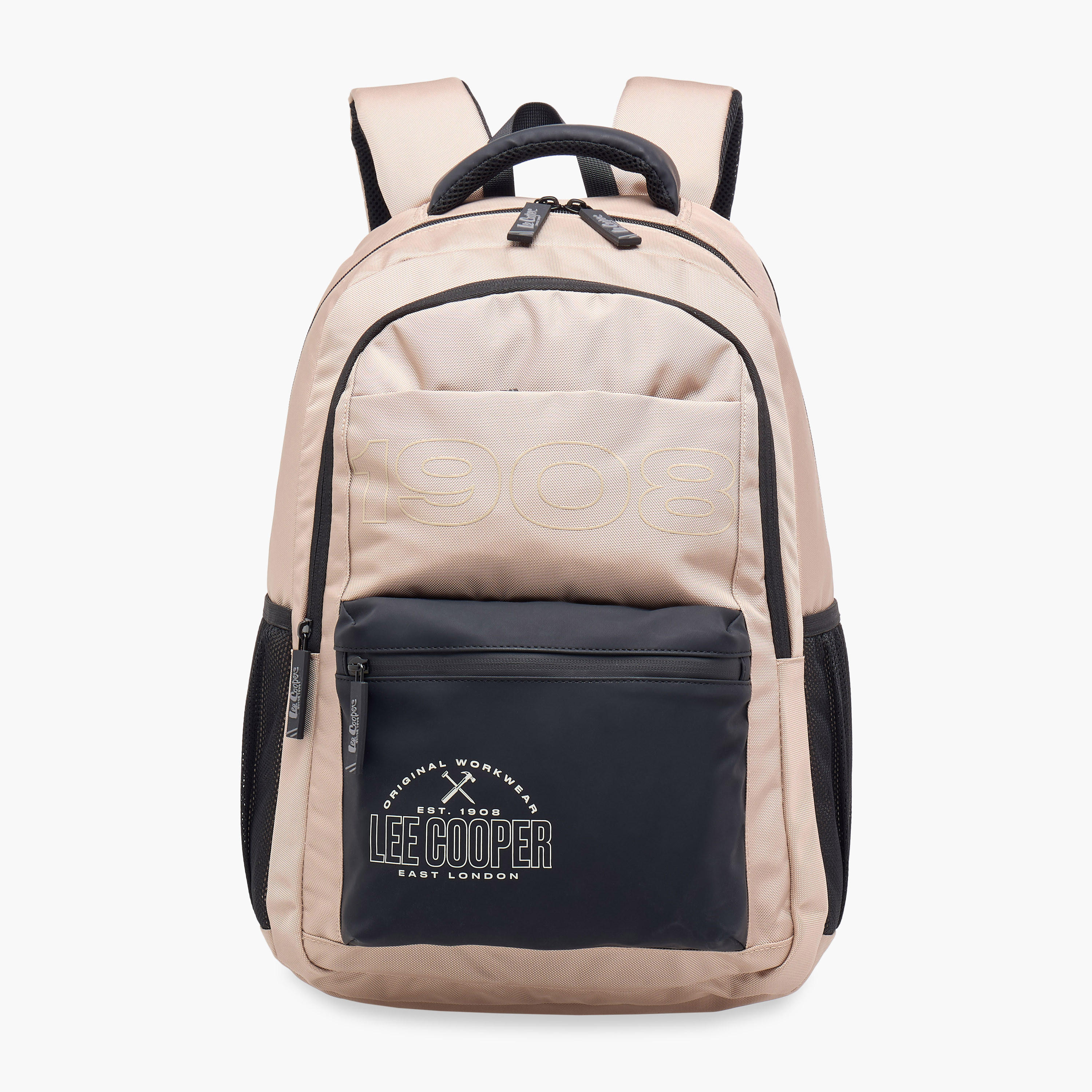 Lee Cooper Logo Print Backpack with Adjustable Straps and Zip Closure - 18x33x47 cm-school-bagsandbackpacks-backpacks-image-1