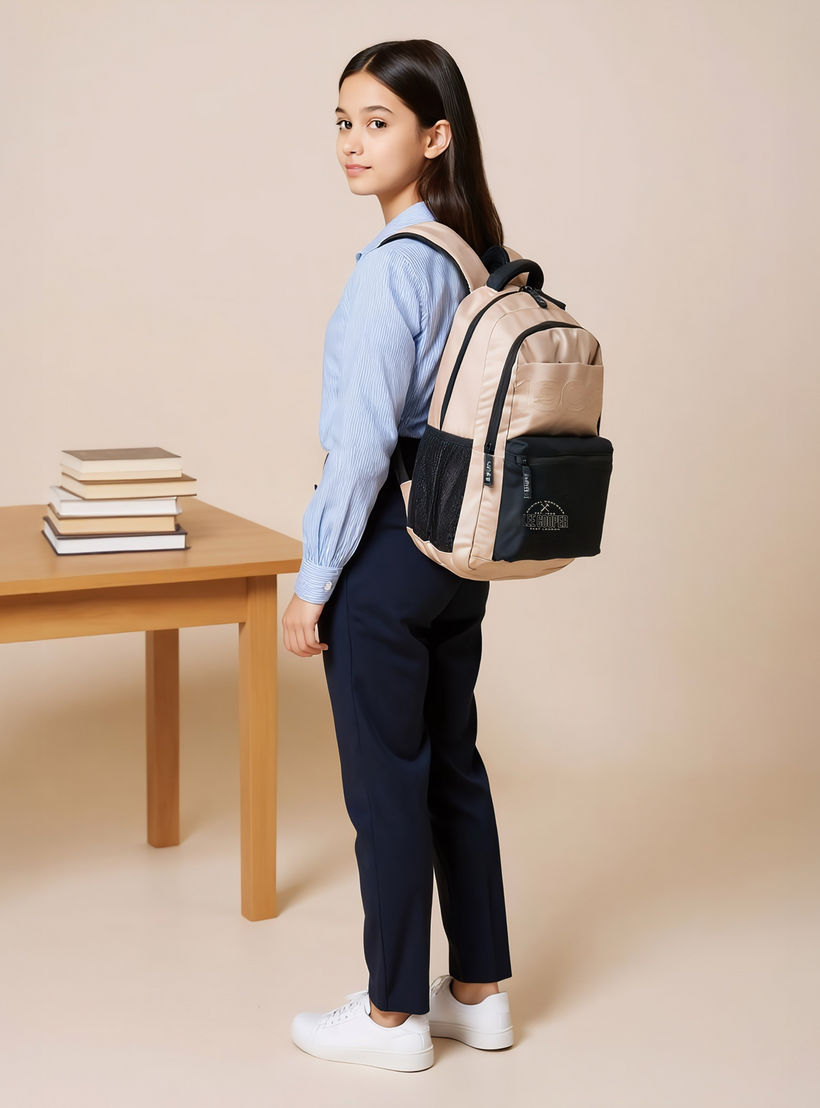 Lee Cooper Logo Print Backpack with Adjustable Straps and Zip Closure - 18x33x47 cm-school-bagsandbackpacks-backpacks-image-2