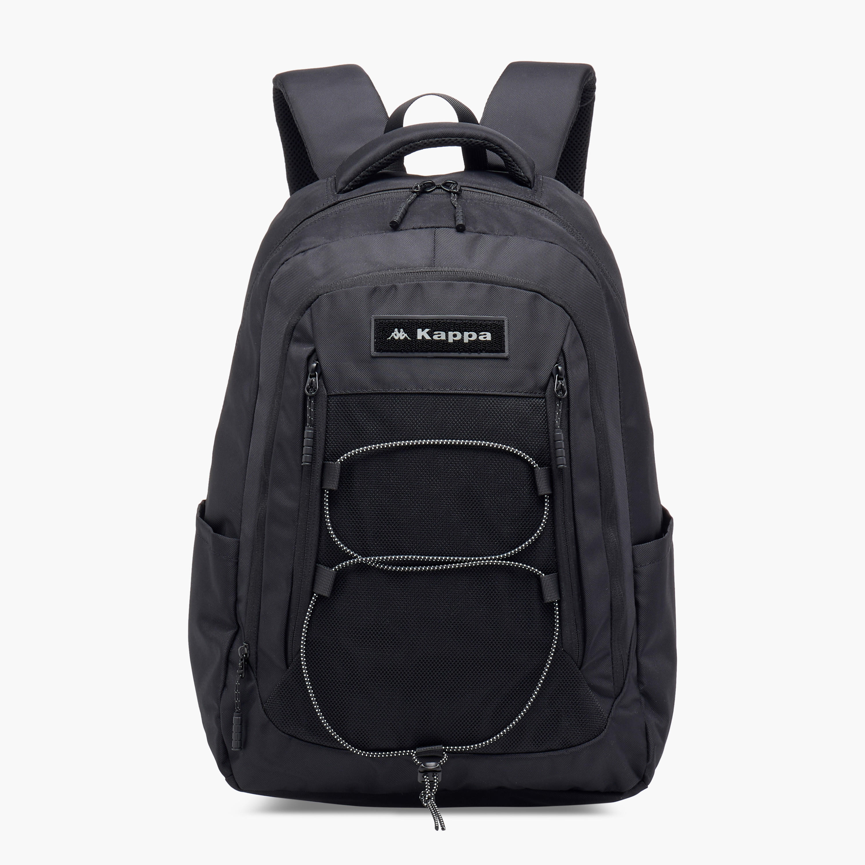 Kappa Logo Applique Backpack with Adjustable Straps and Zip Closure - 19x32x48 cm-school-bagsandbackpacks-backpacks-image-1
