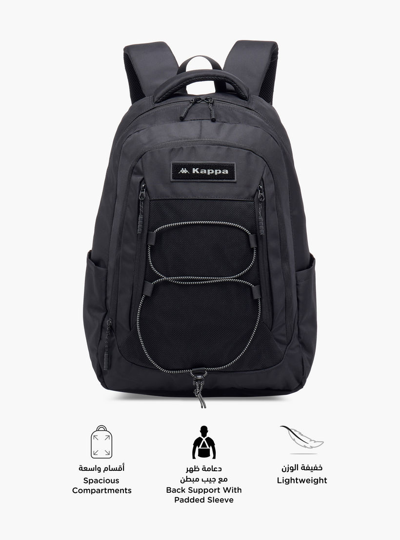 شنطة ظهر بأحزمة قابلة للتعديل وسحاب إغلاق وزخارف الشعار من كابا - 19x32x48 سم-school-bagsandbackpacks-backpacks-image-6
