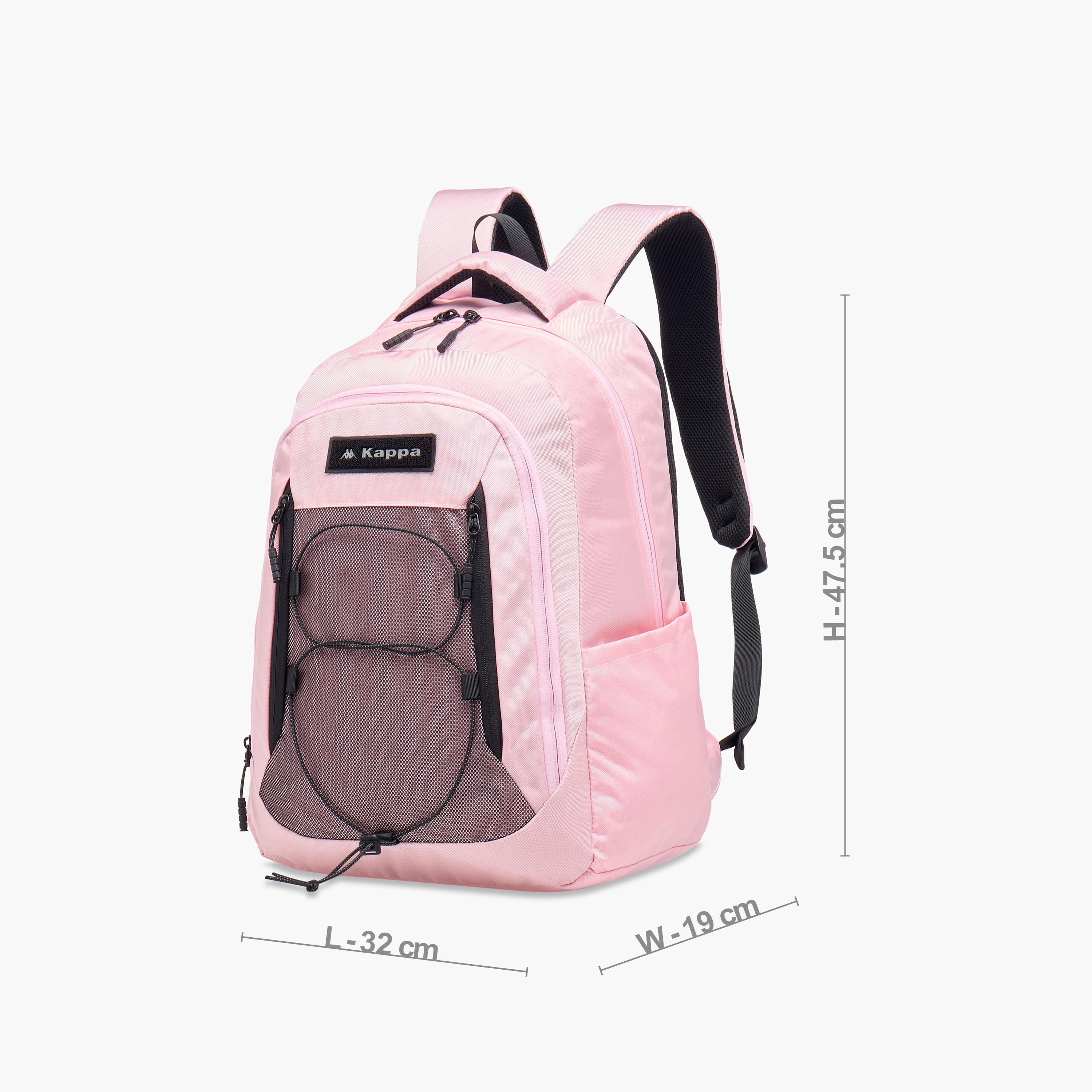 Kappa Logo Applique Backpack with Adjustable Straps and Zip Closure - 19x32x48 cm-school-bagsandbackpacks-backpacks-image-2