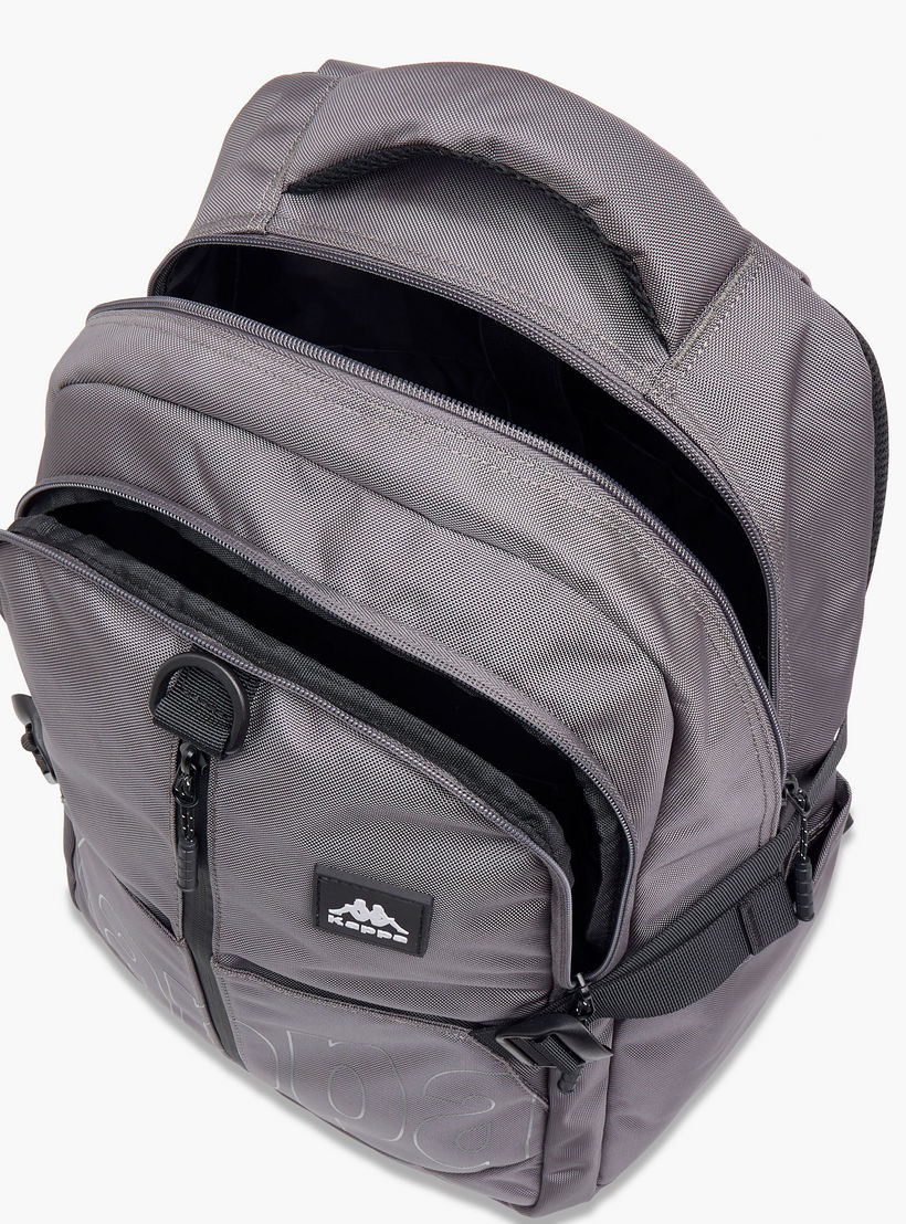 Kappa Logo Print Backpack with Adjustable Straps and Zip Closure - 17x35x48 cm-school-bagsandbackpacks-backpacks-image-9