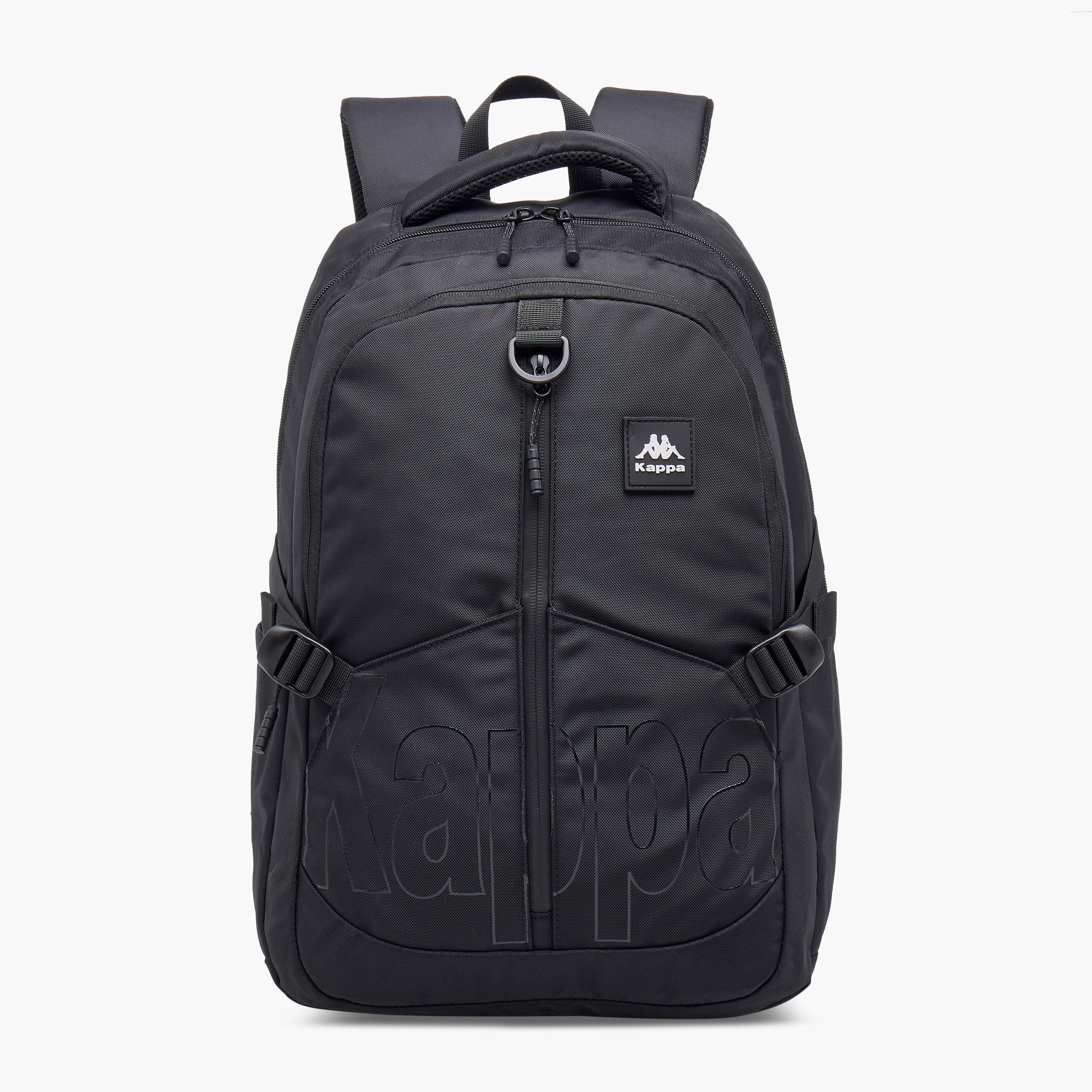Kappa Logo Print Backpack with Adjustable Straps and Zip Closure - 17x35x48 cm-school-bagsandbackpacks-backpacks-image-1