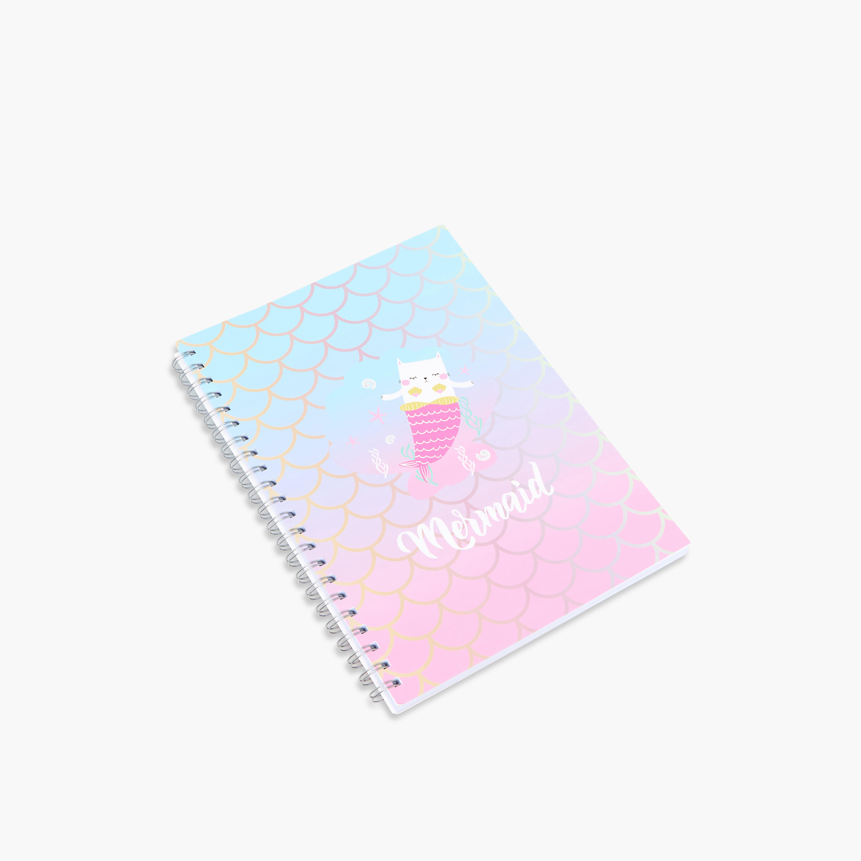 Mermaid Print A4 Ruled Spiral Notebook-school-stationery-notebooks-image-2