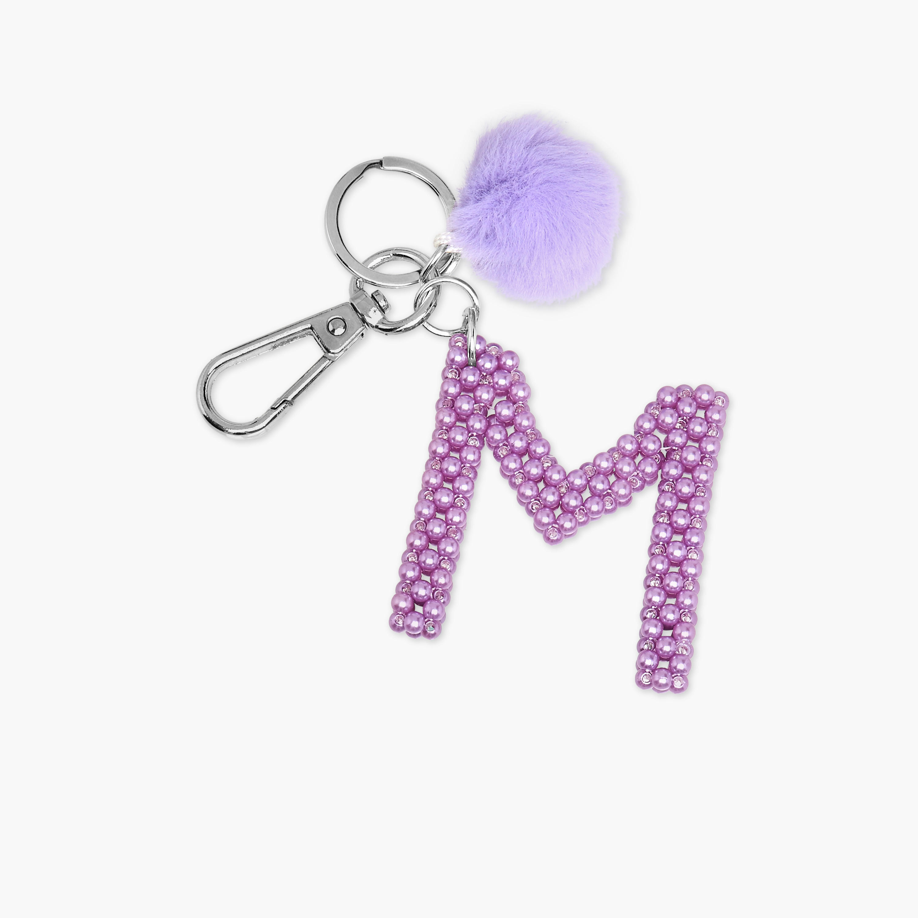 Initial M Accent Keyring with Lobster Clasp-girls-accessories-keyringsandbagcharms-image-2