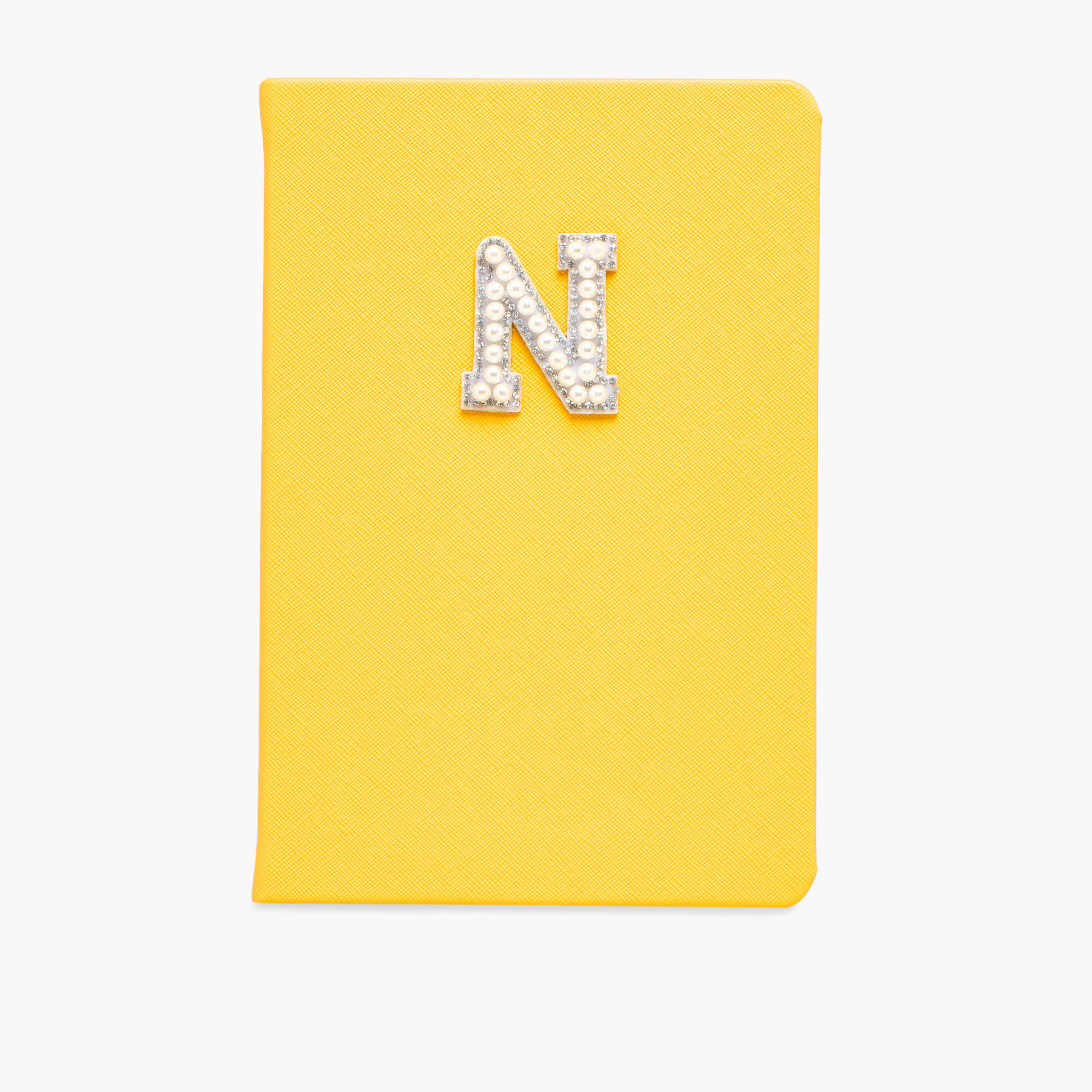 Initial 'N' Embellished Ruled A5 Notebook-school-stationery-notebooks-image-1