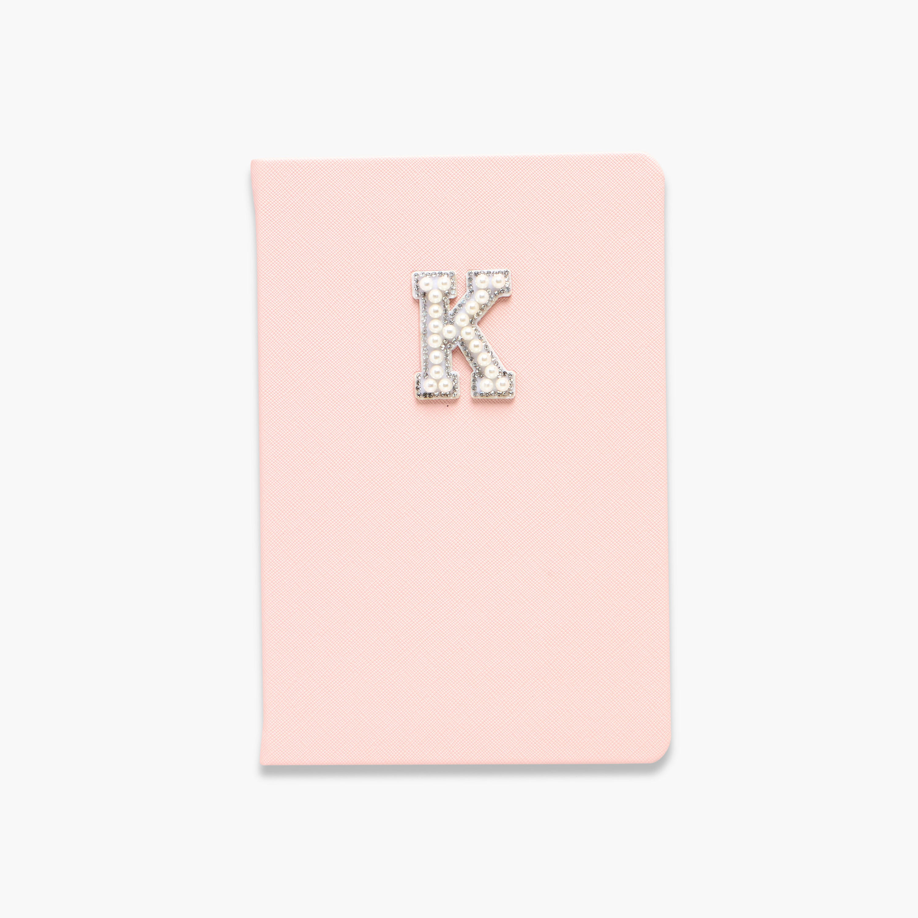 Initial 'K' Embellished Ruled A5 Notebook-school-stationery-notebooks-image-1