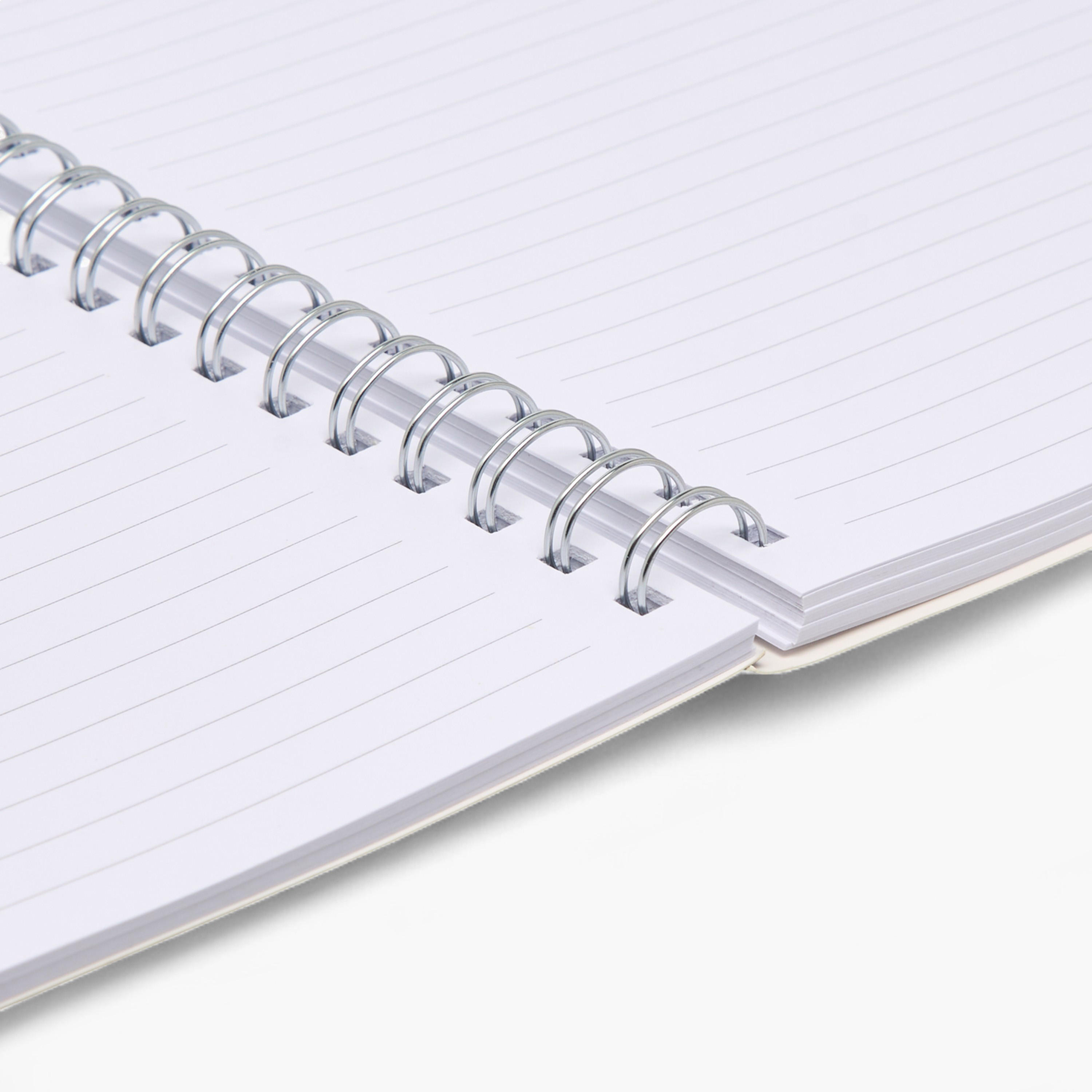 Smiley Print Spiral Bound Ruled A4 Notebook-school-stationery-notebooks-image-4