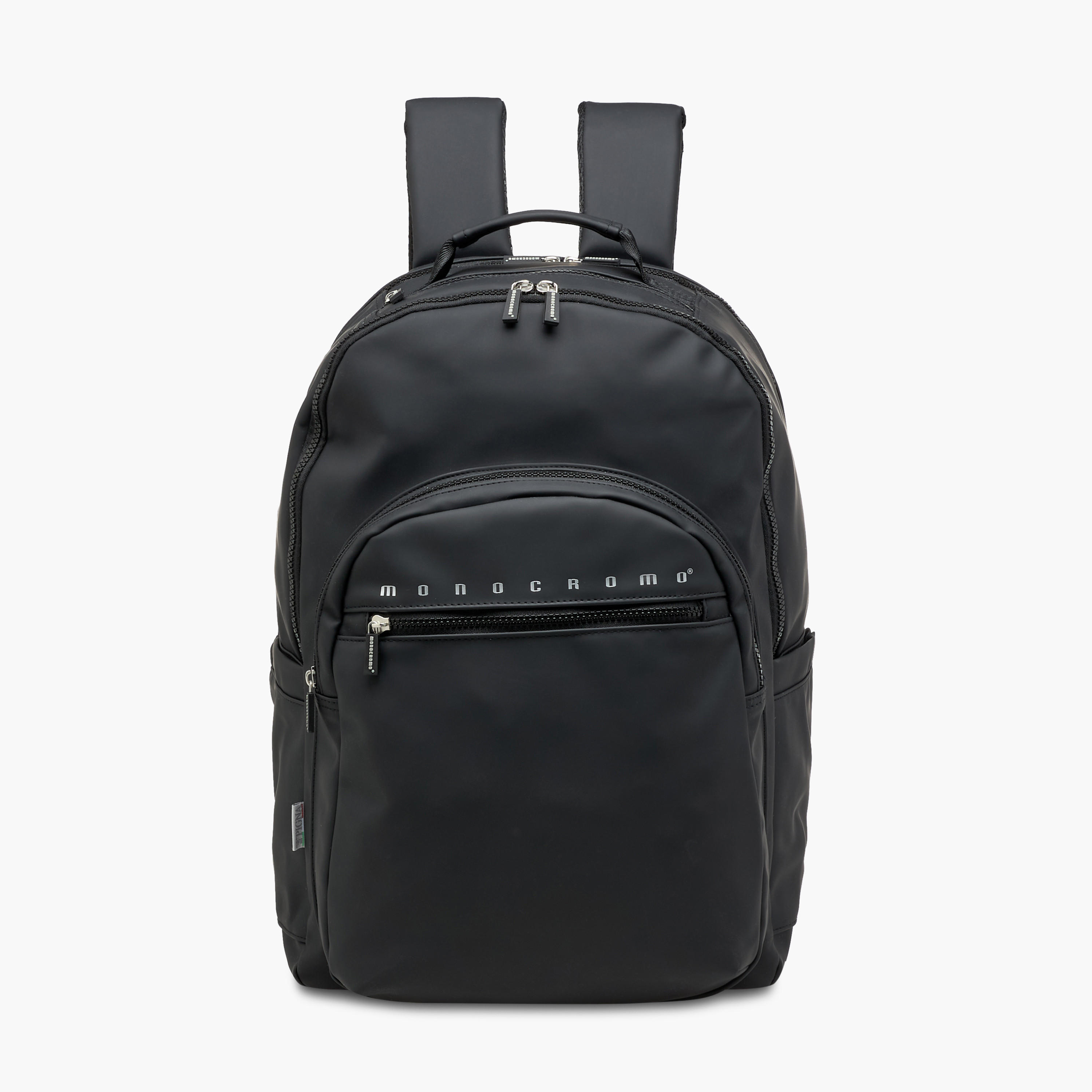 Monocromo Logo Print Backpack with Zip Closure and Laptop Compartment - 45x32x18 cms-school-bagsandbackpacks-backpacks-image-1