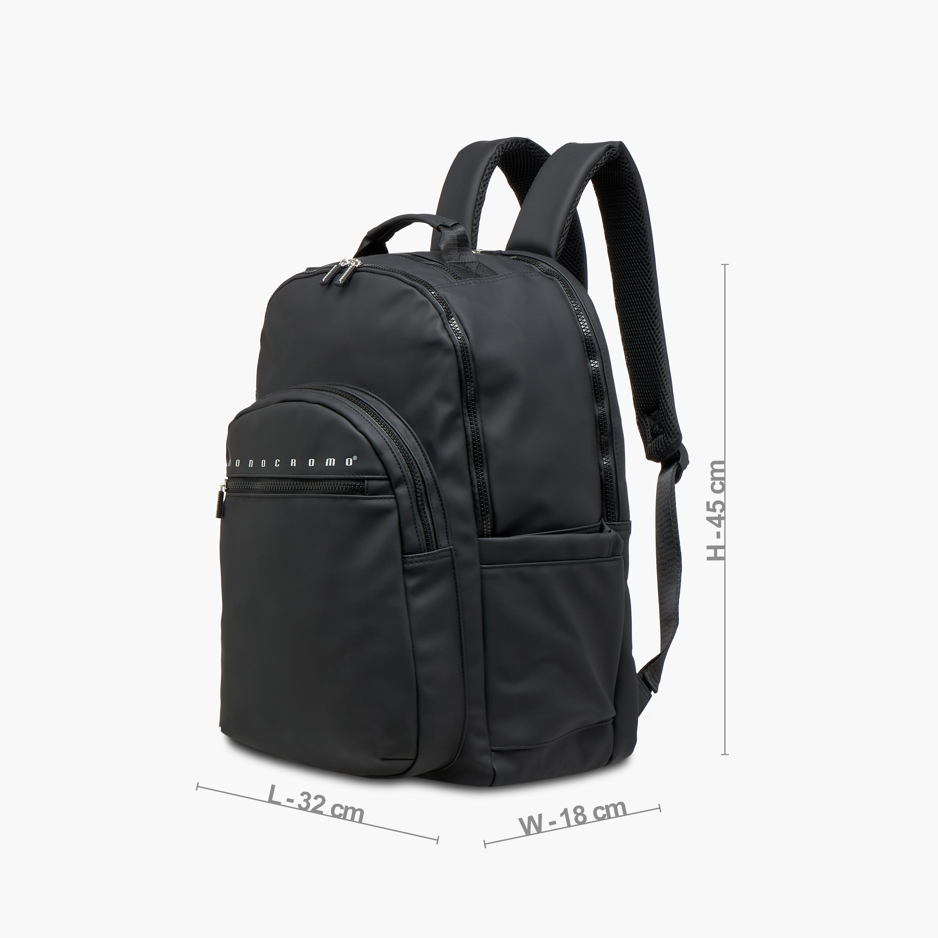 Monocromo Logo Print Backpack with Zip Closure and Laptop Compartment - 45x32x18 cms-school-bagsandbackpacks-backpacks-image-4