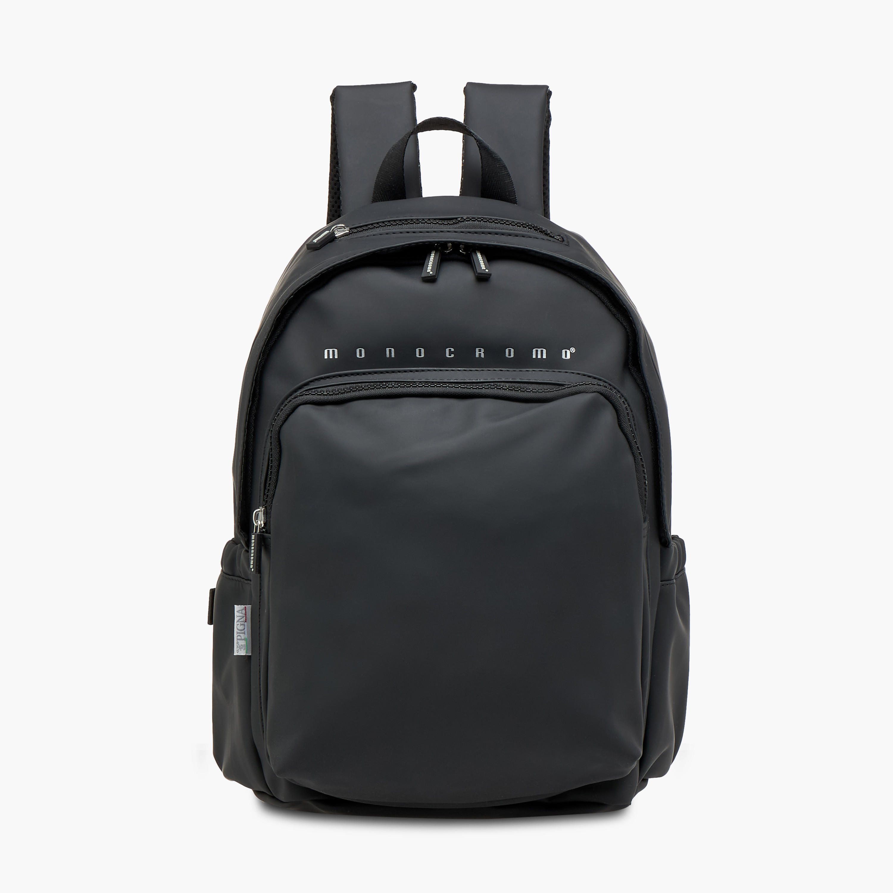 Monocromo Logo Print Backpack with Zip Closure and Adjustable Strap - 26x36x17 cms-school-bagsandbackpacks-backpacks-image-1