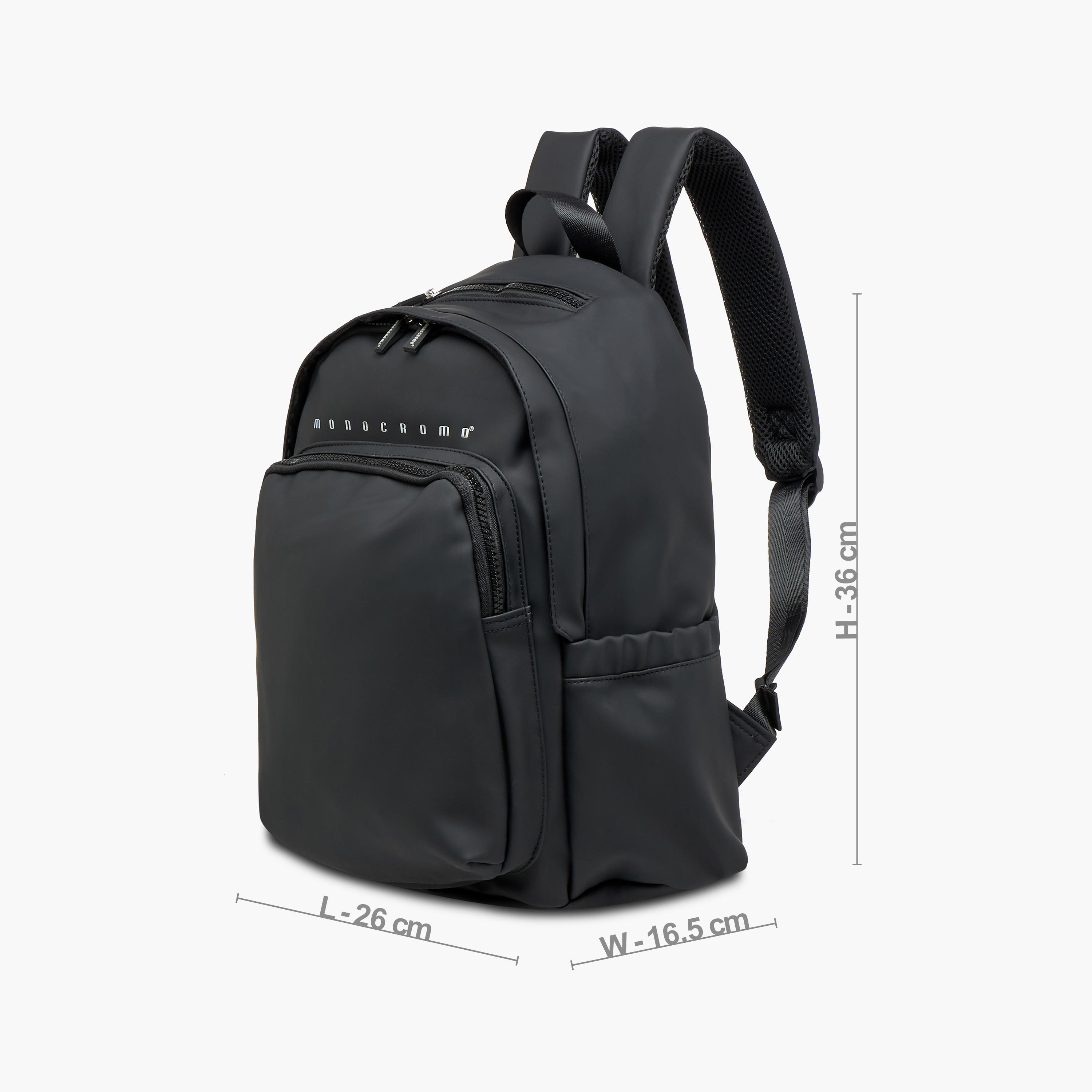 Monocromo Logo Print Backpack with Zip Closure and Adjustable Strap - 26x36x17 cms-school-bagsandbackpacks-backpacks-image-4
