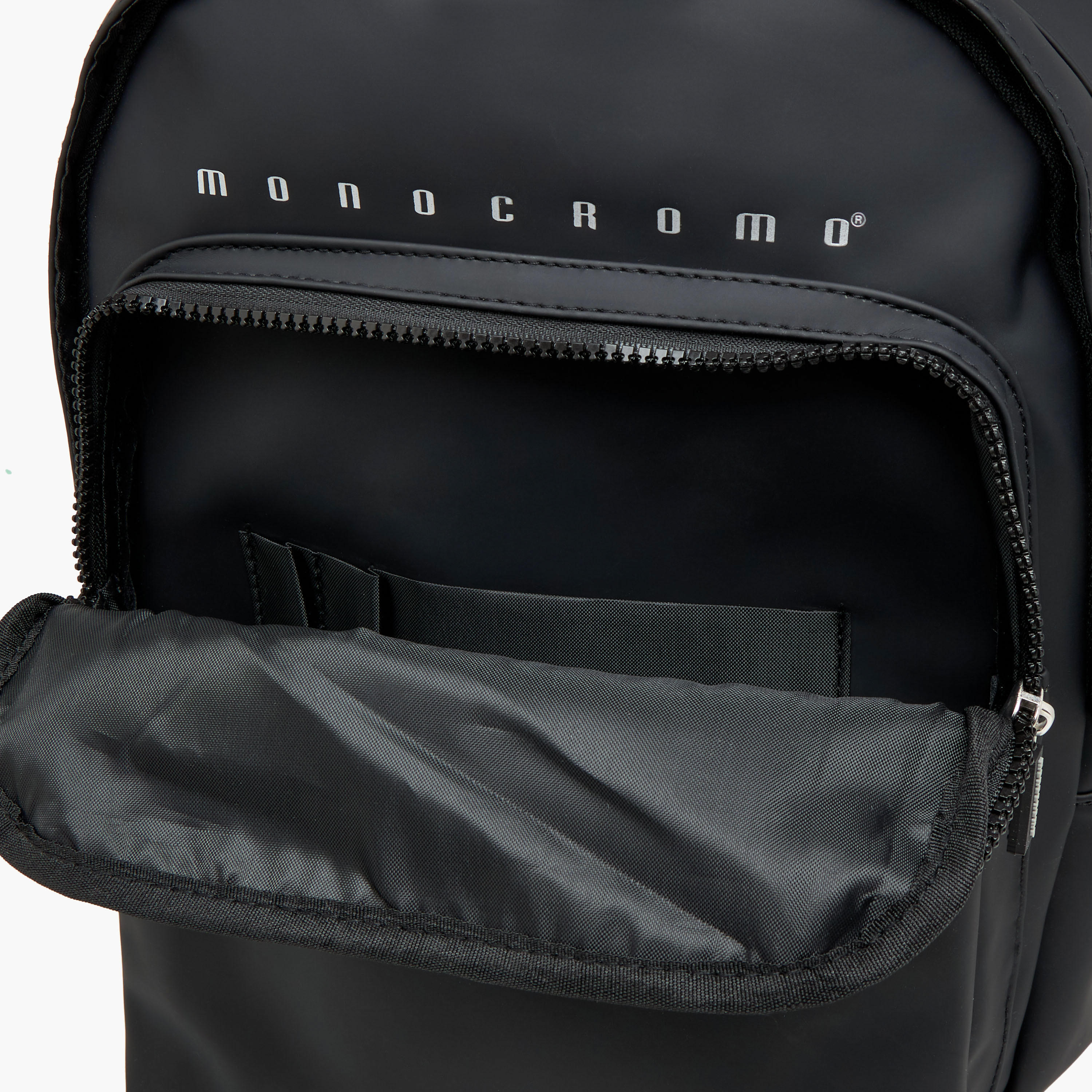 Monocromo Logo Print Backpack with Zip Closure and Adjustable Strap - 26x36x17 cms-school-bagsandbackpacks-backpacks-image-10