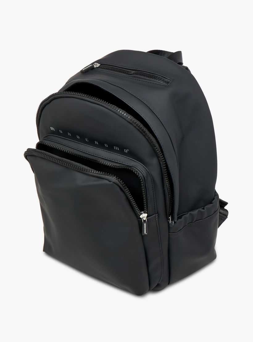 Monocromo Logo Print Backpack with Zip Closure and Adjustable Strap - 26x36x17 cms-school-bagsandbackpacks-backpacks-image-11