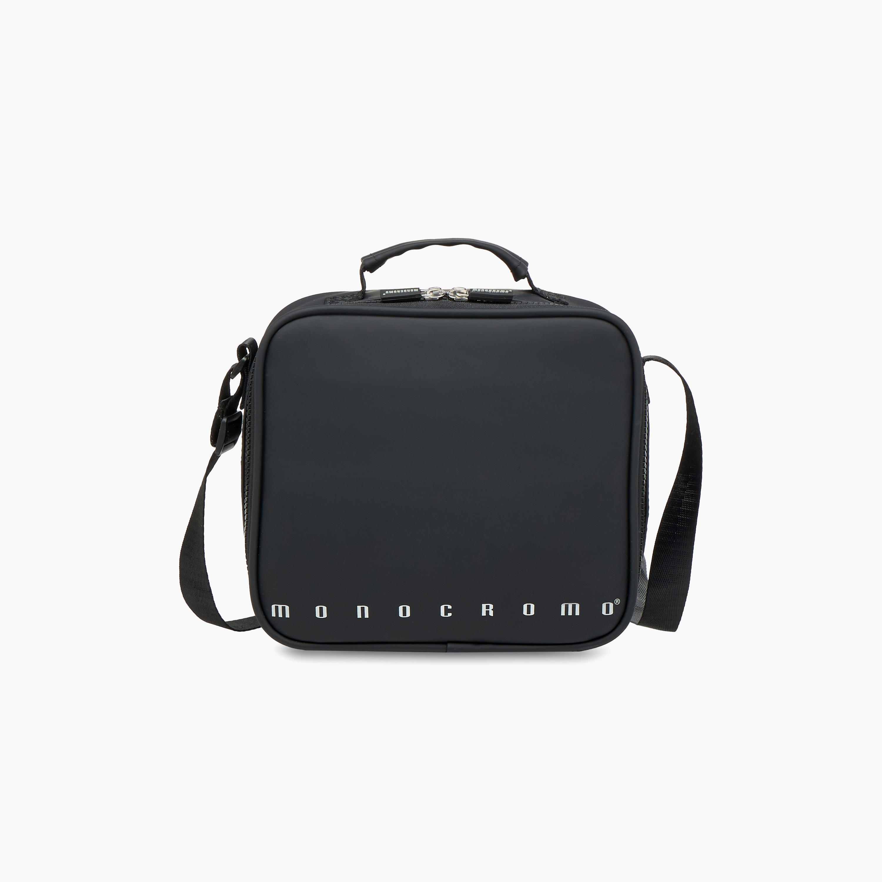 Monocromo Solid Lunch Bag with Adjustable Strap and Zip Closure-school-lunchessentials-lunchbags-image-1