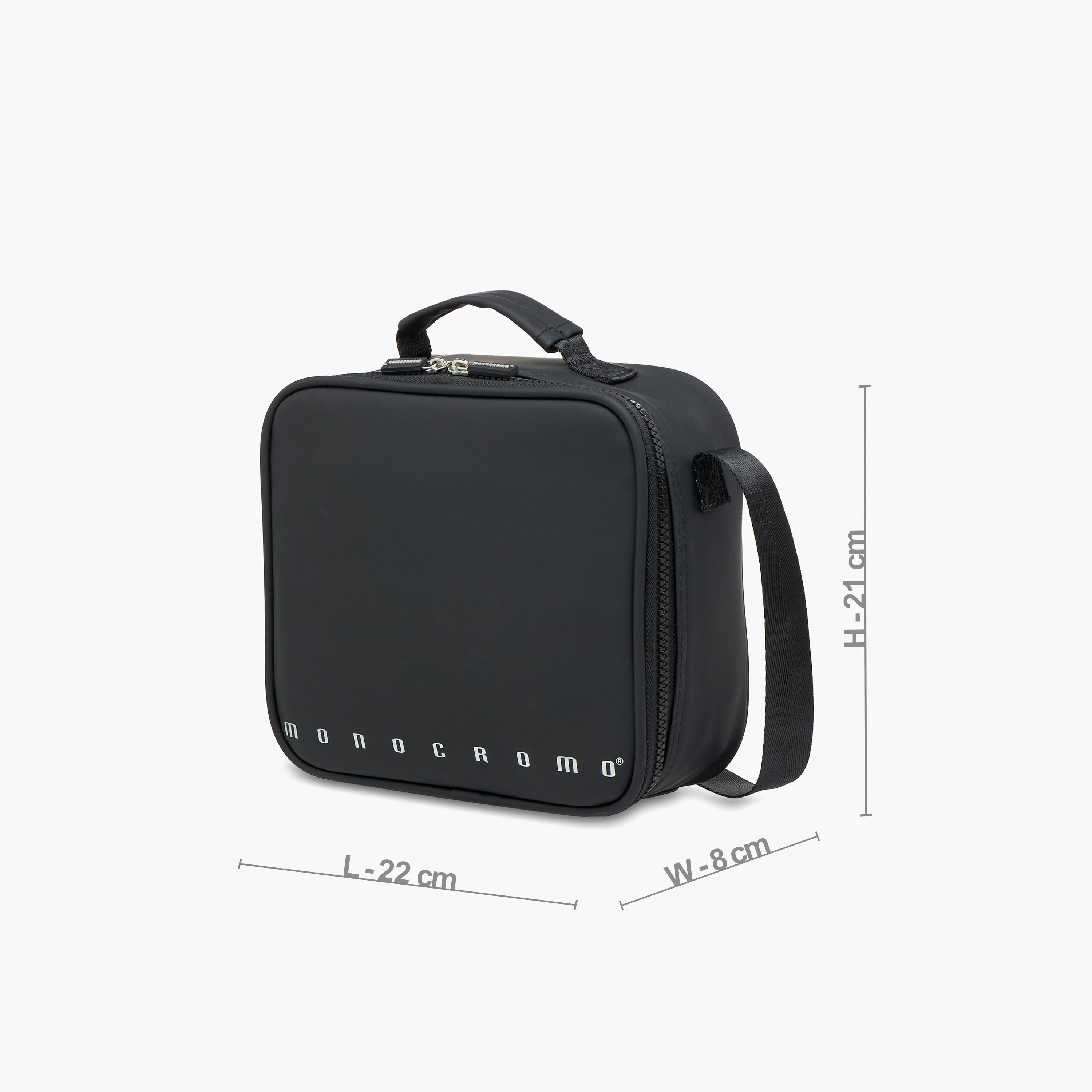 Monocromo Solid Lunch Bag with Adjustable Strap and Zip Closure-school-lunchessentials-lunchbags-image-2