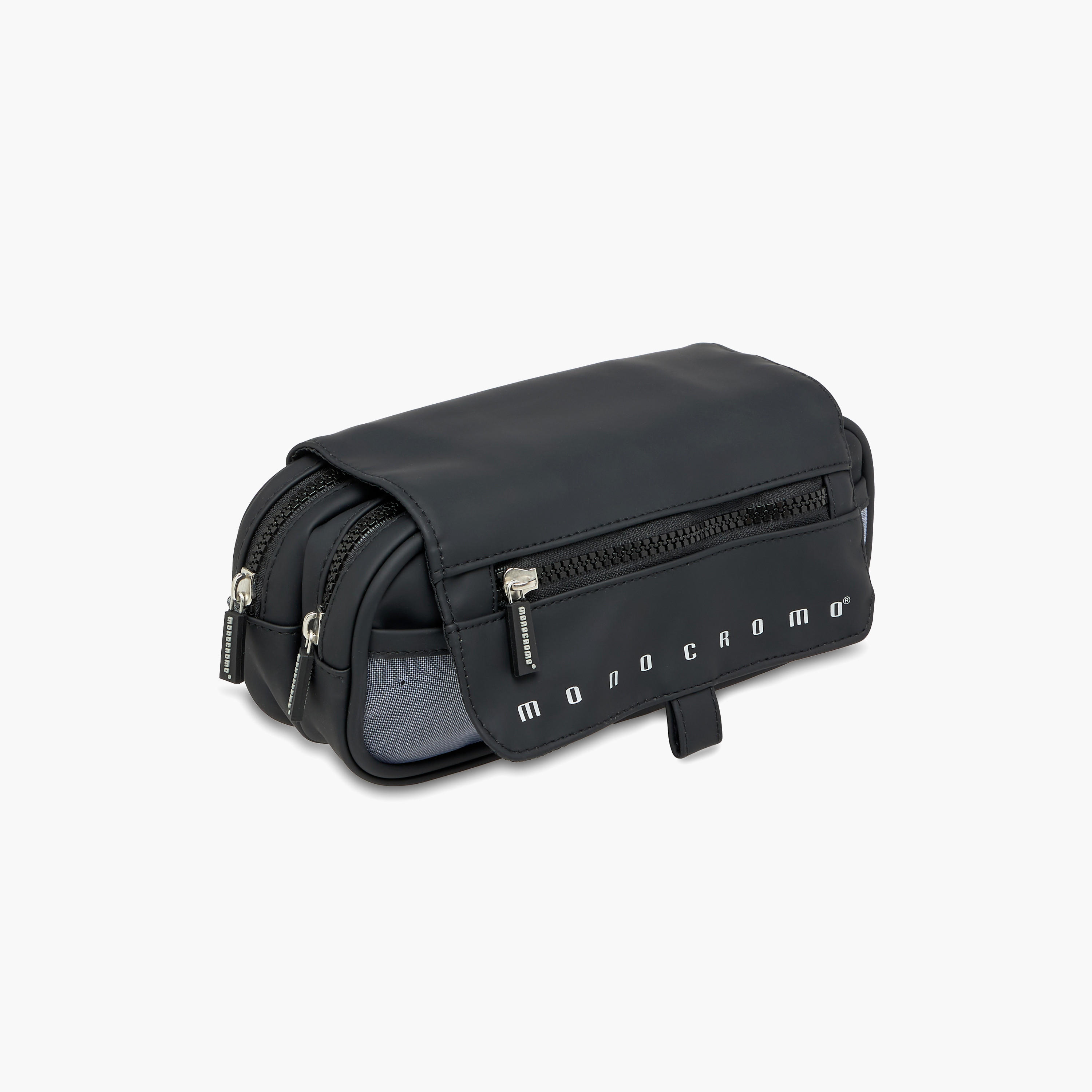 Monocromo Solid 3-Compartment Pencil Pouch with Zip Closure-school-stationery-pencilcases-image-2
