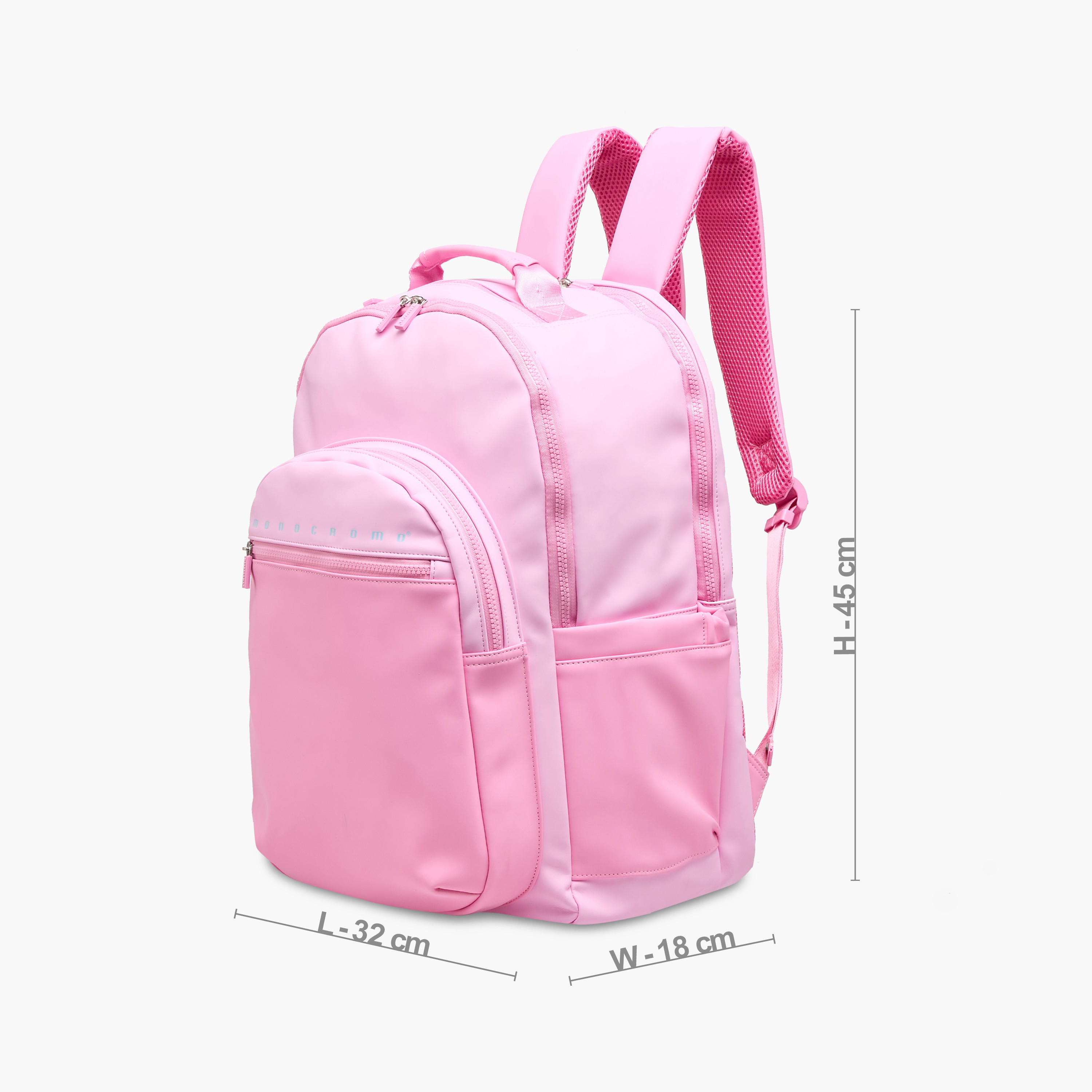 شنطة ظهر بقوالب ملونة مع سحاب إغلاق وقسم للابتوب من مونوكومو - 45x32x18 سم-school-bagsandbackpacks-backpacks-image-2