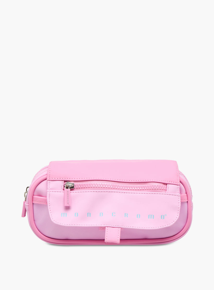 Monocromo Solid 3-Compartment Pencil Pouch with Zip Closure-school-stationery-pencilcases-image-1