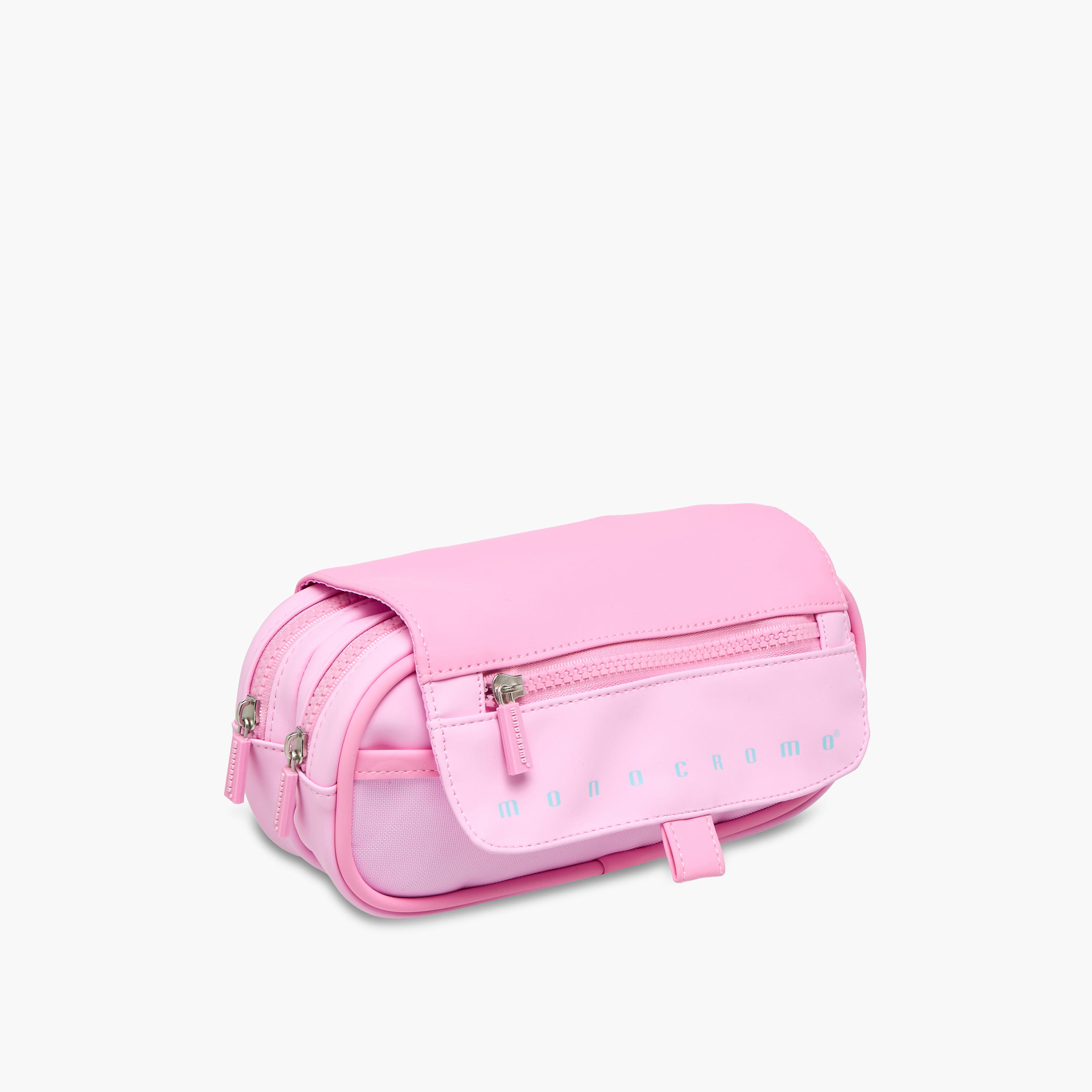 Monocromo Solid 3-Compartment Pencil Pouch with Zip Closure-school-stationery-pencilcases-image-2