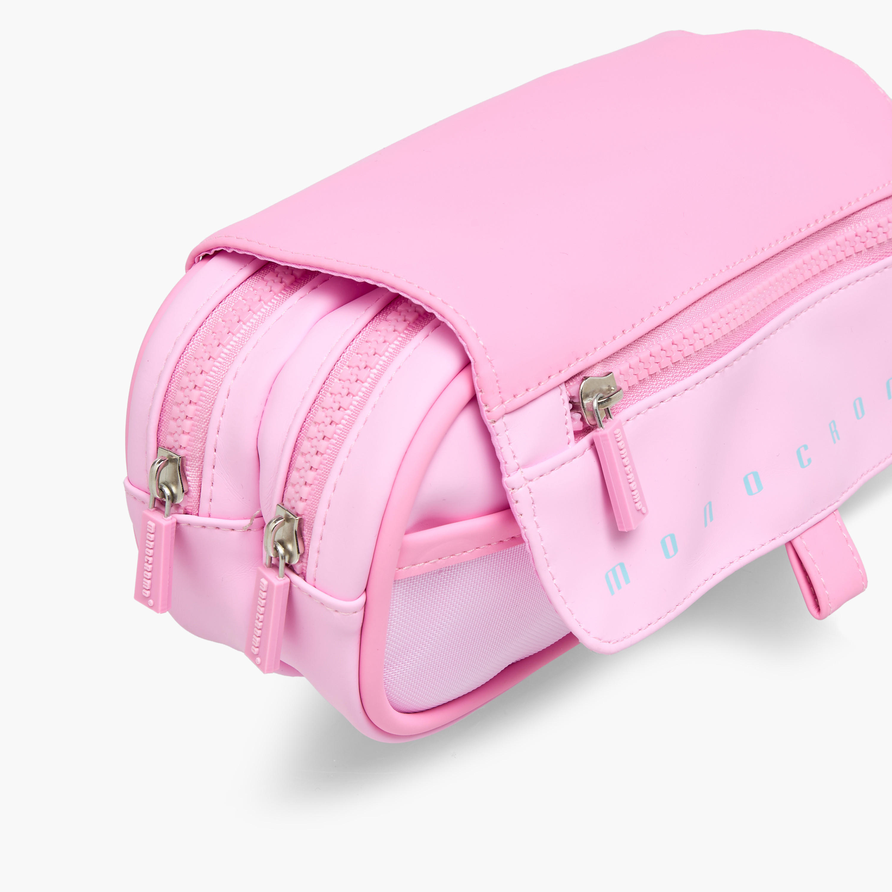 Monocromo Solid 3-Compartment Pencil Pouch with Zip Closure-school-stationery-pencilcases-image-3