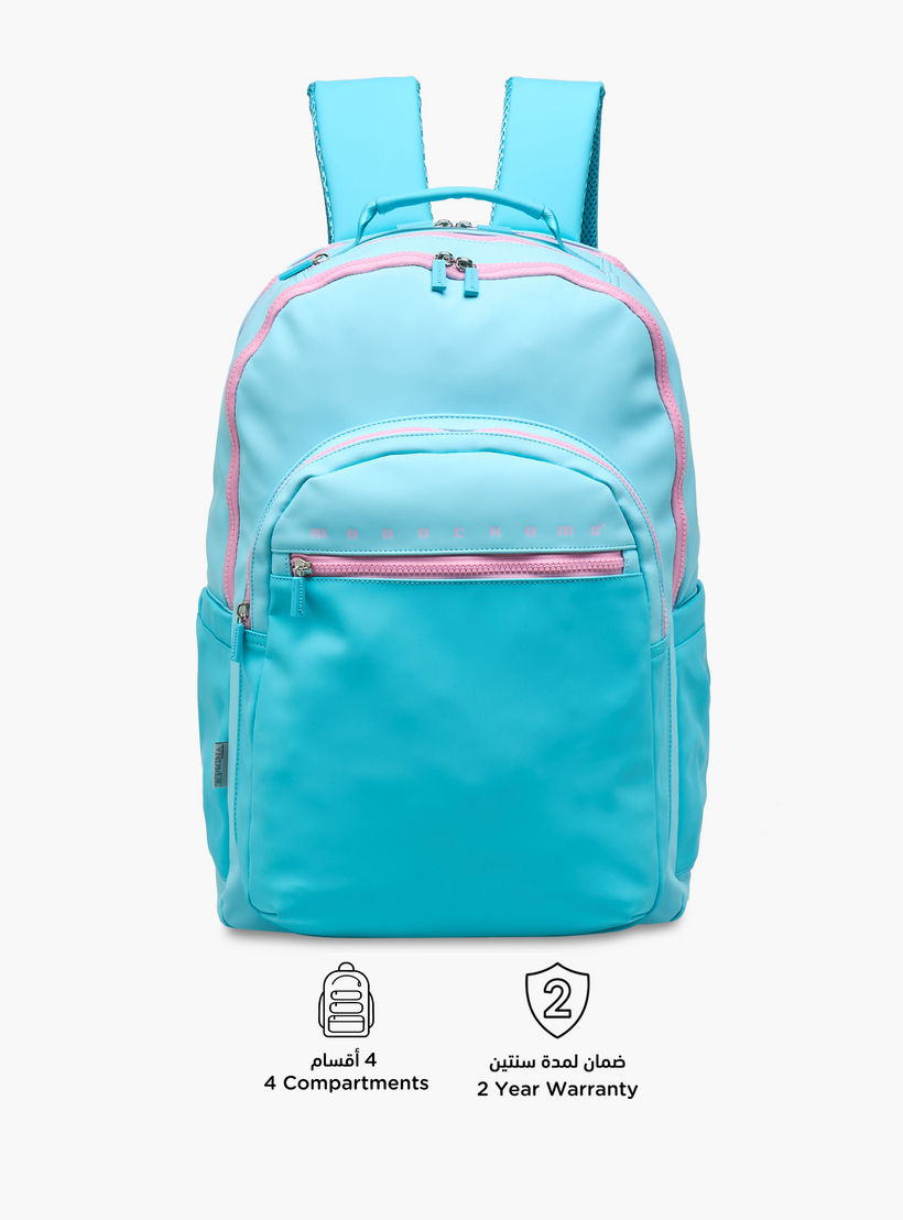 شنطة ظهر بطبعات شعار وسحّاب إغلاق وجيب للابتوب من مونكرومو - 45x32x18 سم-school-bagsandbackpacks-backpacks-image-4