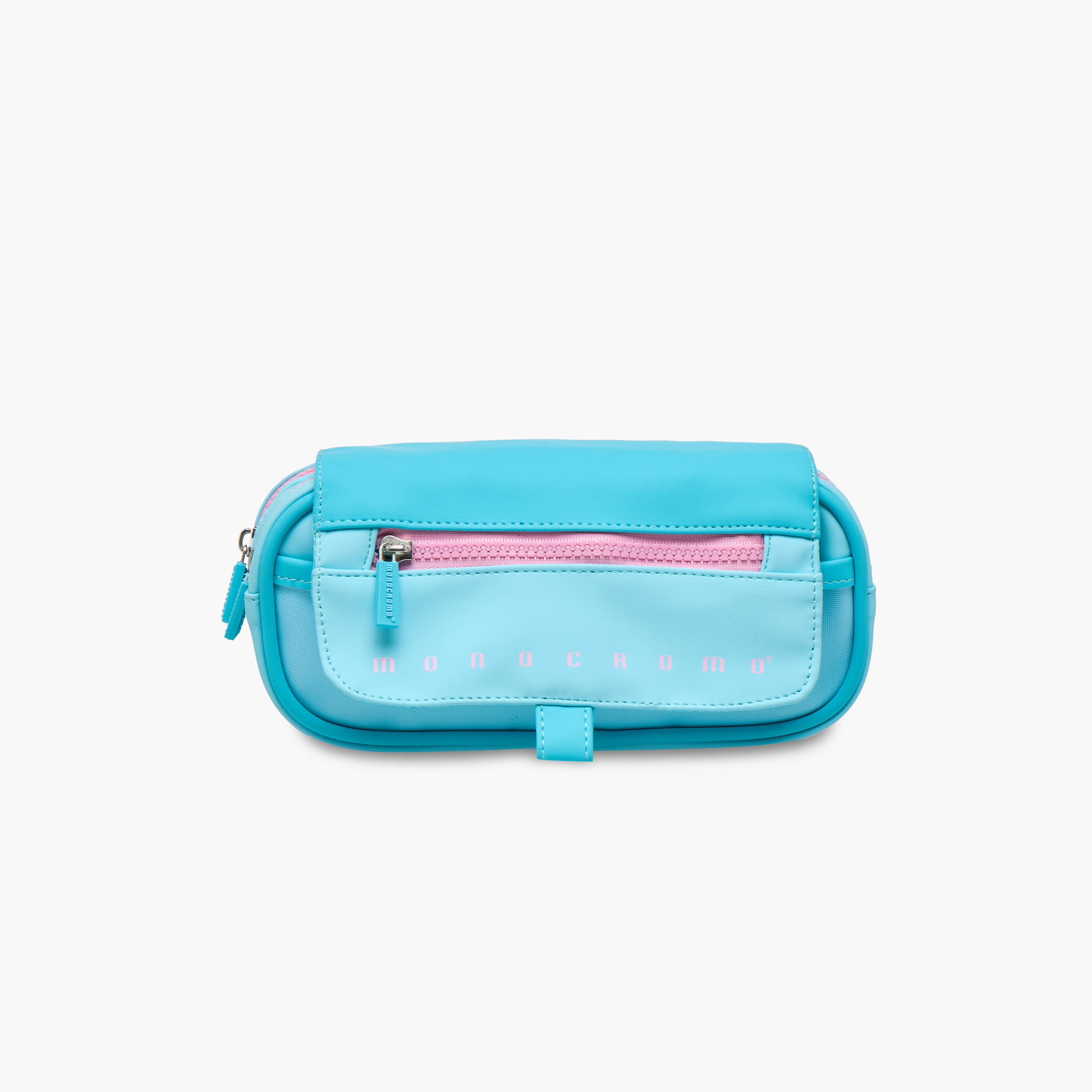 Monocromo Solid 3-Compartment Pencil Pouch with Zip Closure-school-stationery-pencilcases-image-1