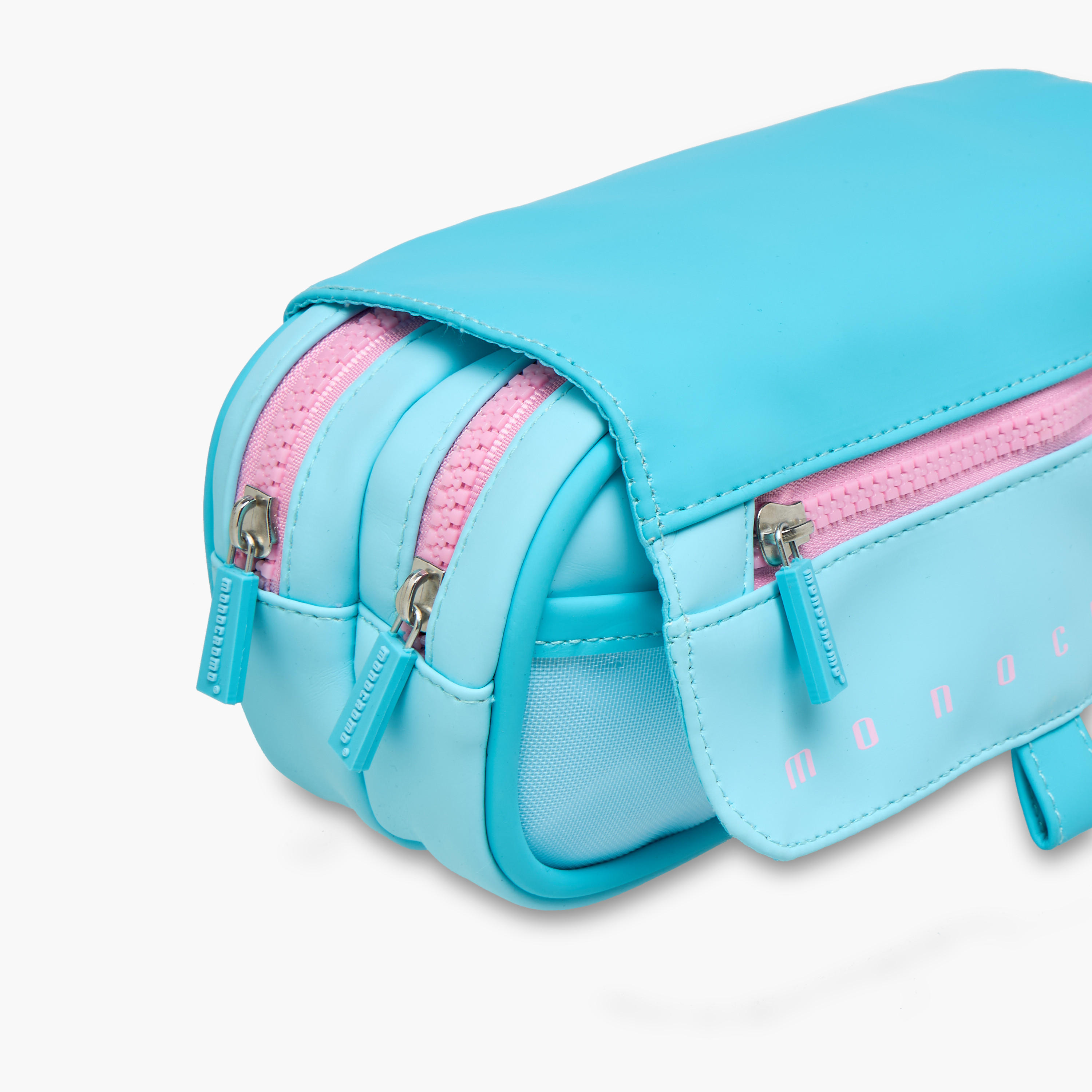 Monocromo Solid 3-Compartment Pencil Pouch with Zip Closure-school-stationery-pencilcases-image-3