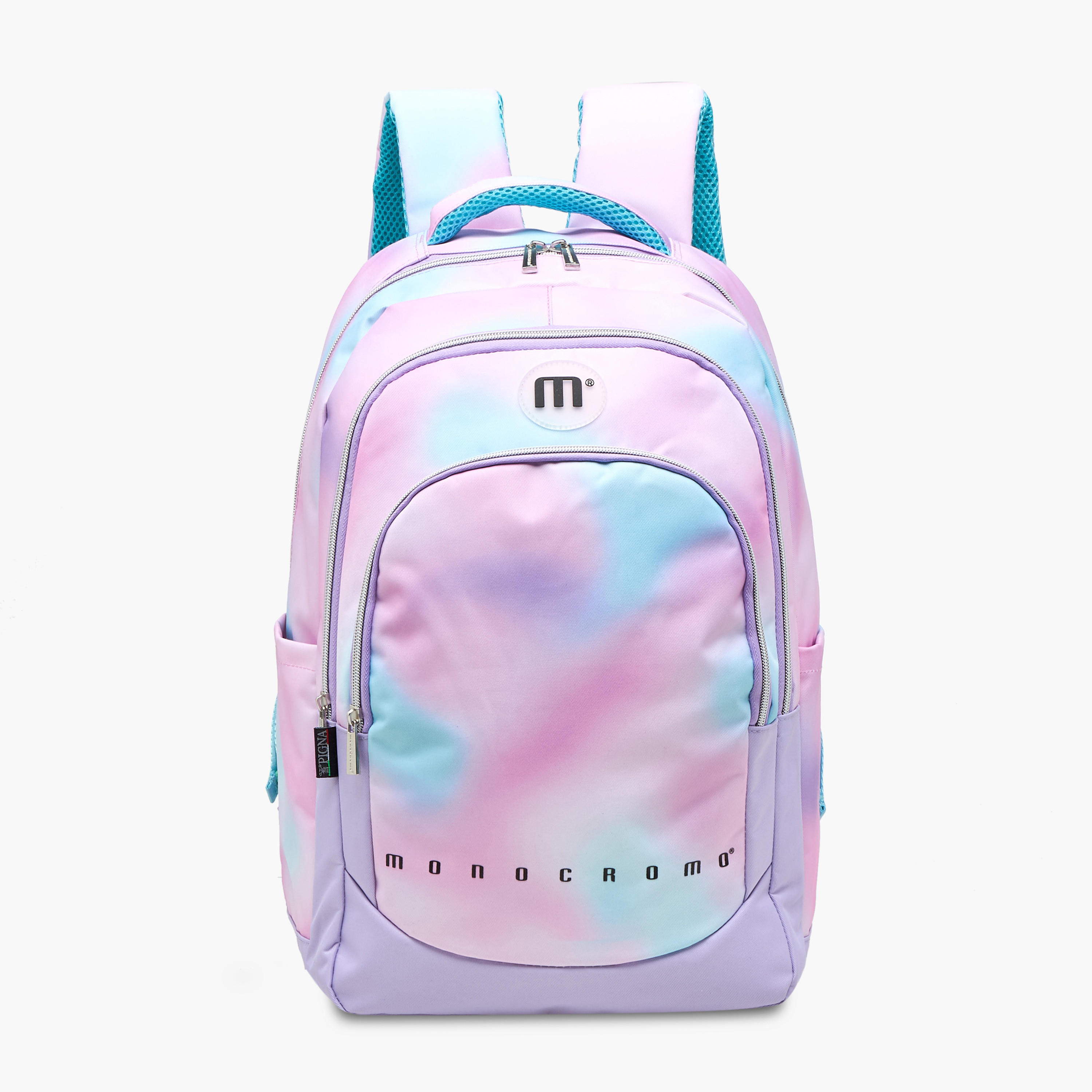 Monocromo Tie-Dye Print Backpack with Zip Closure and Laptop Compartment - 31x17x46 cm-school-bagsandbackpacks-backpacks-image-1