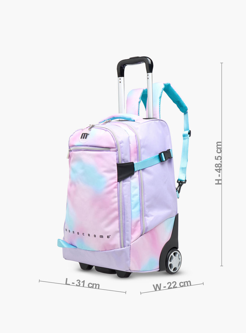 Monocromo Tie and Dye Trolley Bag for Girls 8-13 Years with Retractable Handle -school-bagsandbackpacks-trolleybags-image-2