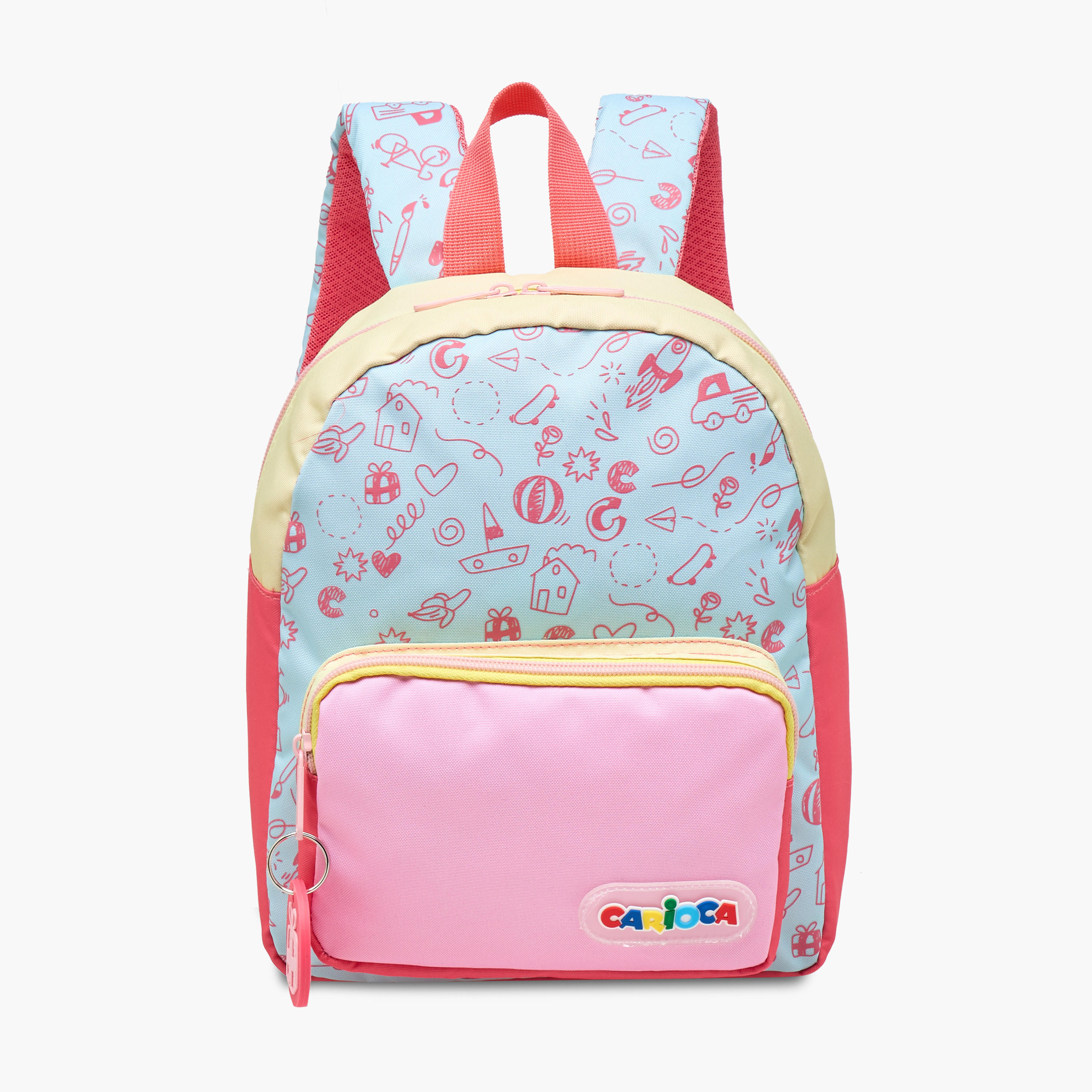شنطة ظهر بطبعات وسحّاب إغلاق وقسم للابتوب بطبعات دودل من كاريوكا - 28x23x12 سم-school-bagsandbackpacks-backpacks-image-1