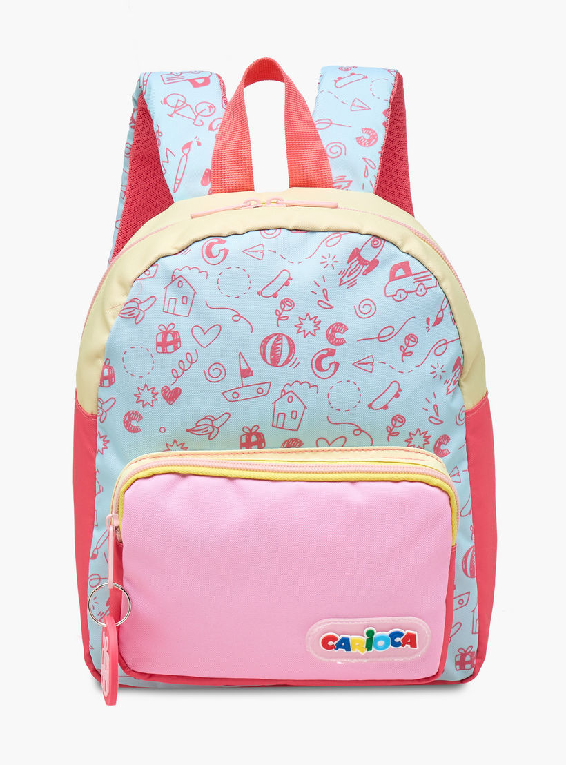 شنطة ظهر بطبعات وسحّاب إغلاق وقسم للابتوب بطبعات دودل من كاريوكا - 28x23x12 سم-school-bagsandbackpacks-backpacks-image-1