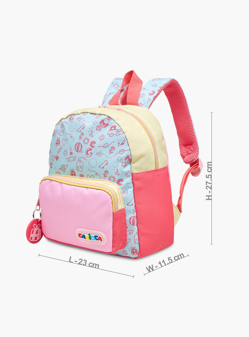 شنطة ظهر بطبعات وسحّاب إغلاق وقسم للابتوب بطبعات دودل من كاريوكا - 28x23x12 سم-school-bagsandbackpacks-backpacks-image-2