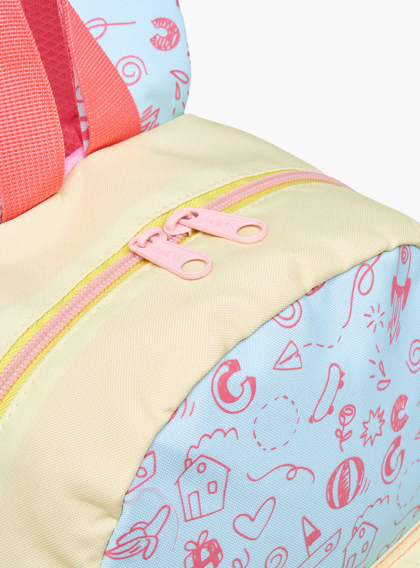 شنطة ظهر بطبعات وسحّاب إغلاق وقسم للابتوب بطبعات دودل من كاريوكا - 28x23x12 سم-school-bagsandbackpacks-backpacks-image-7