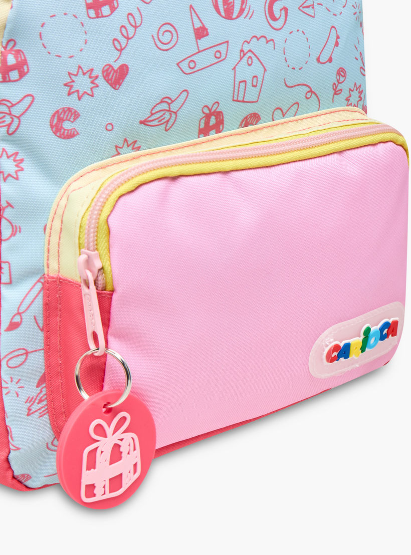 شنطة ظهر بطبعات وسحّاب إغلاق وقسم للابتوب بطبعات دودل من كاريوكا - 28x23x12 سم-school-bagsandbackpacks-backpacks-image-8