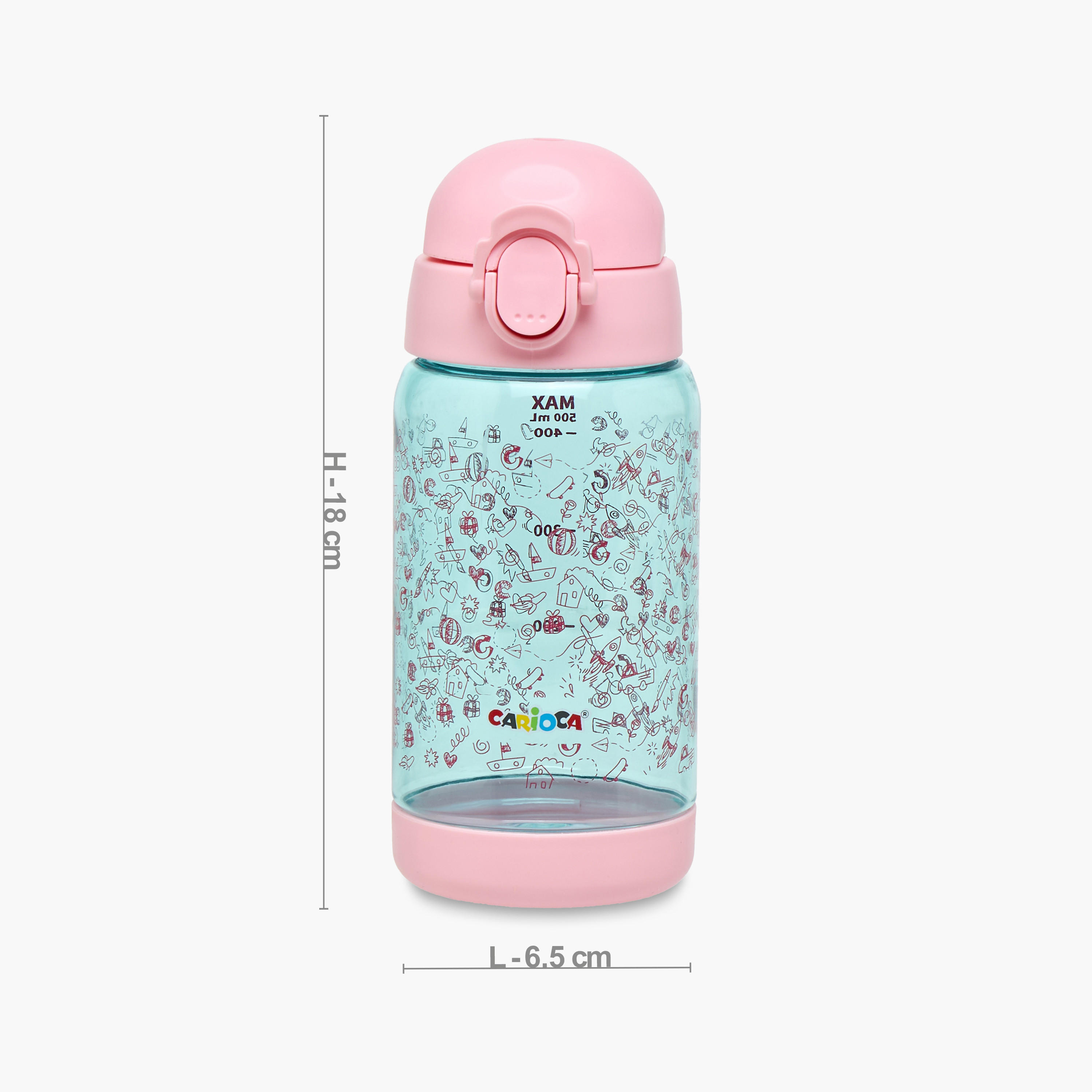 قارورة ماء تريتان بزر وتصميم رسومات من كاريوكا - 500 مل-school-waterbottles-image-2