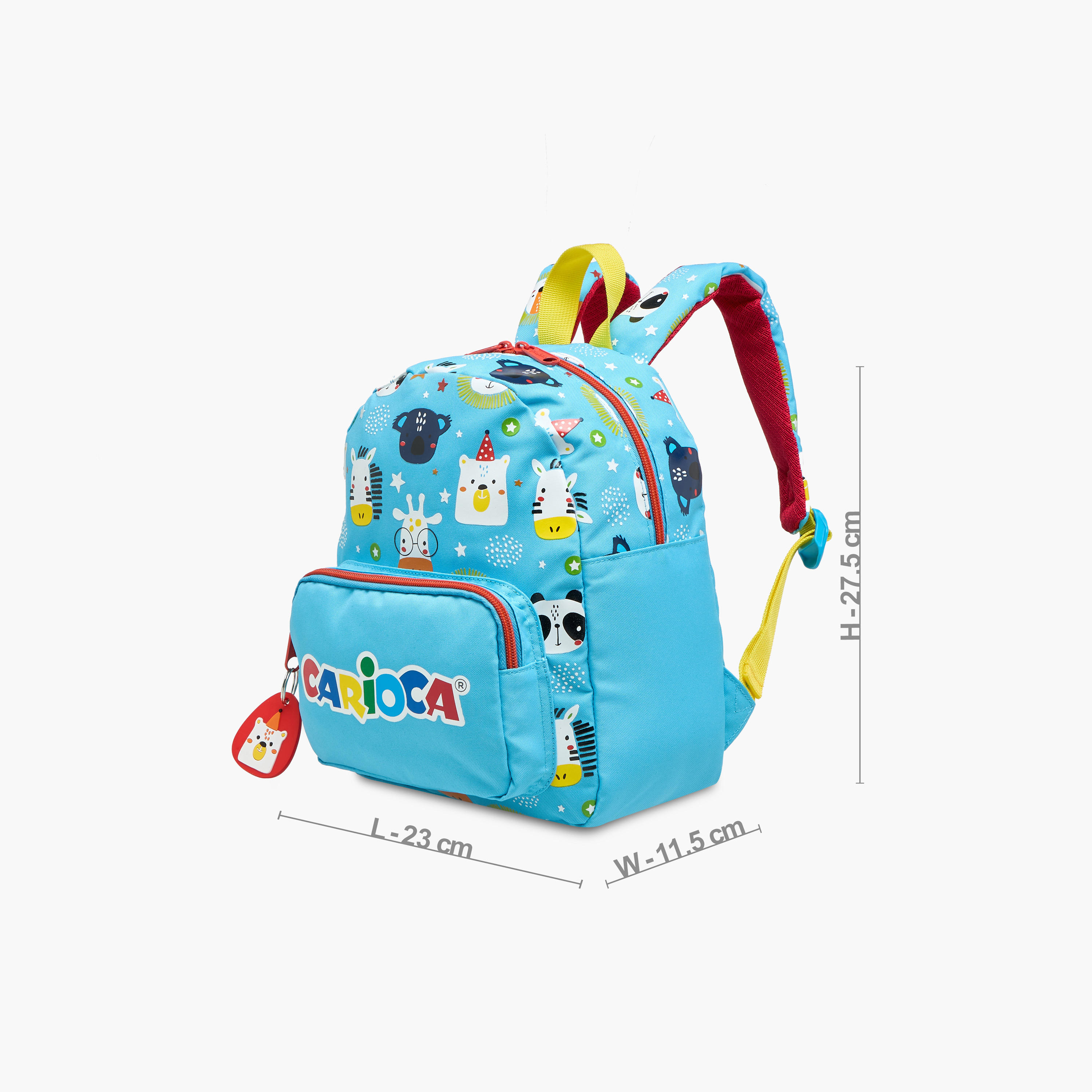 شنطة ظهر بسحاب إغلاق وجيب لابتوب وطبعات حيوانات من كاريوكا - 28x23x12 سم-school-bagsandbackpacks-backpacks-image-2