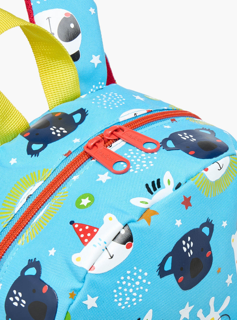 شنطة ظهر بسحاب إغلاق وجيب لابتوب وطبعات حيوانات من كاريوكا - 28x23x12 سم-school-bagsandbackpacks-backpacks-image-7